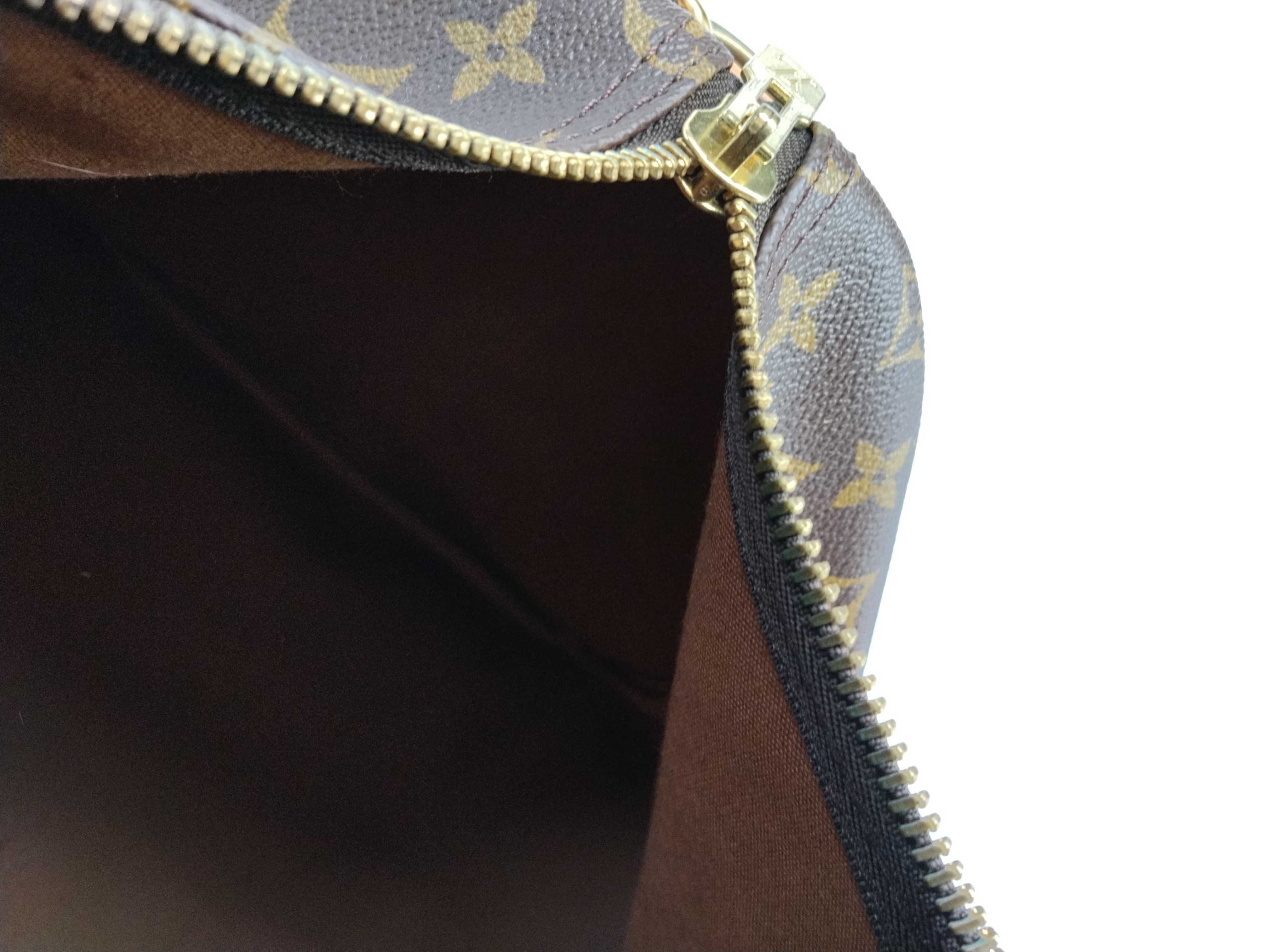 Monogram Keepall 55 Boston bag, bandolier, discoloration, scuffs. — view 13