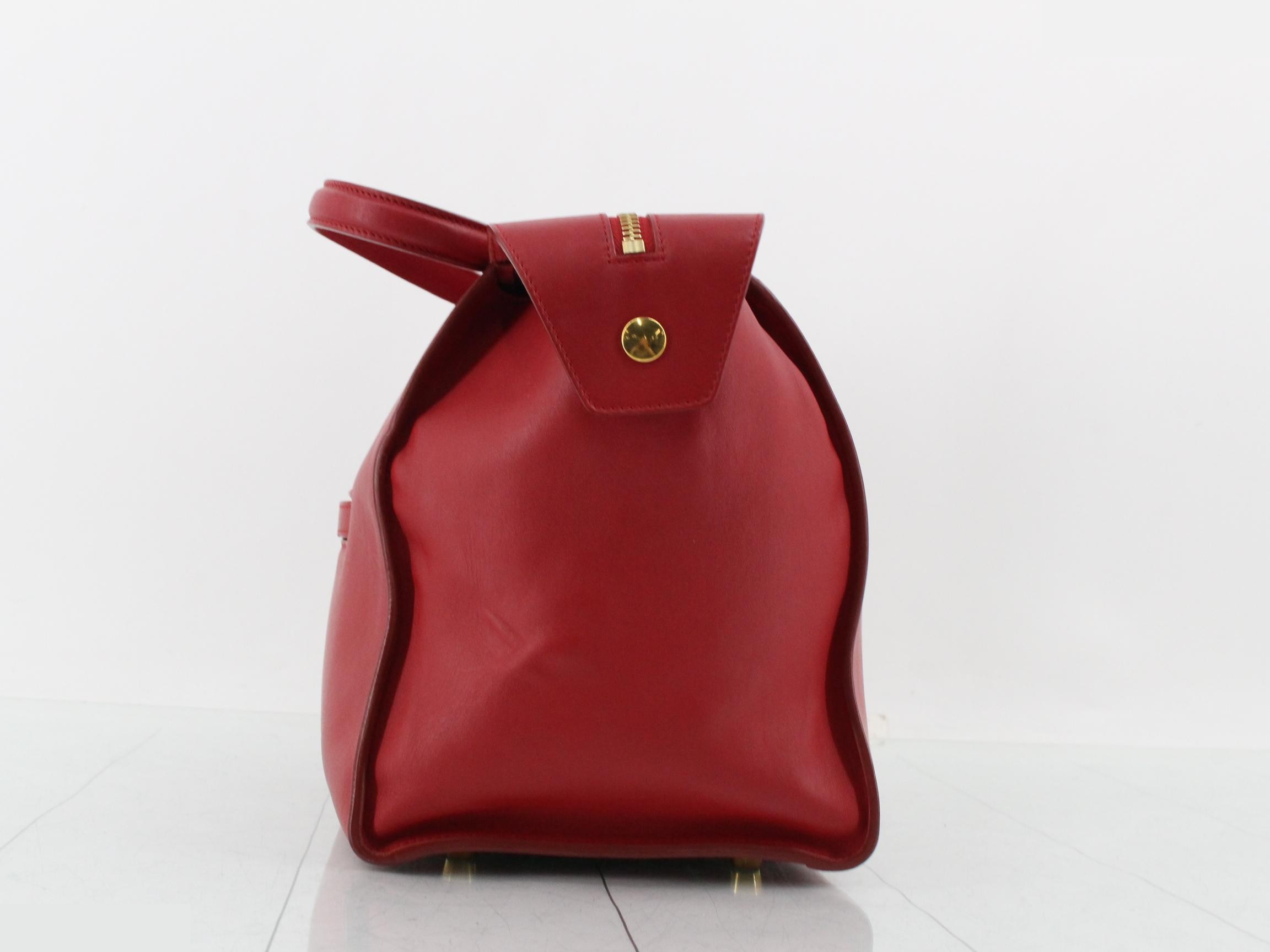 handbag, women's, ring bag, small, red, logo — view 3