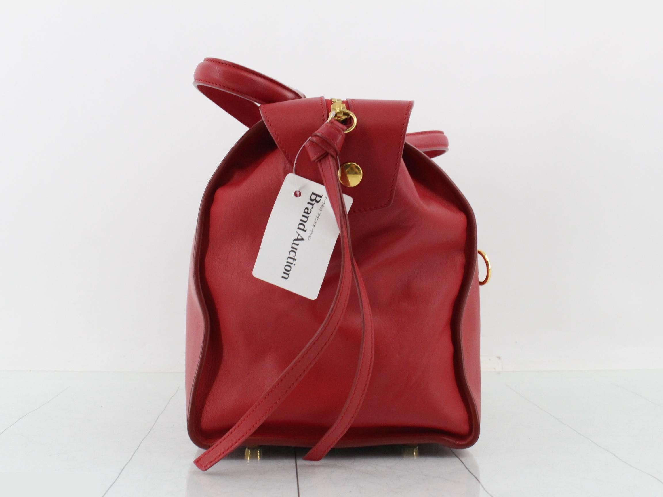 handbag, women's, ring bag, small, red, logo — view 4