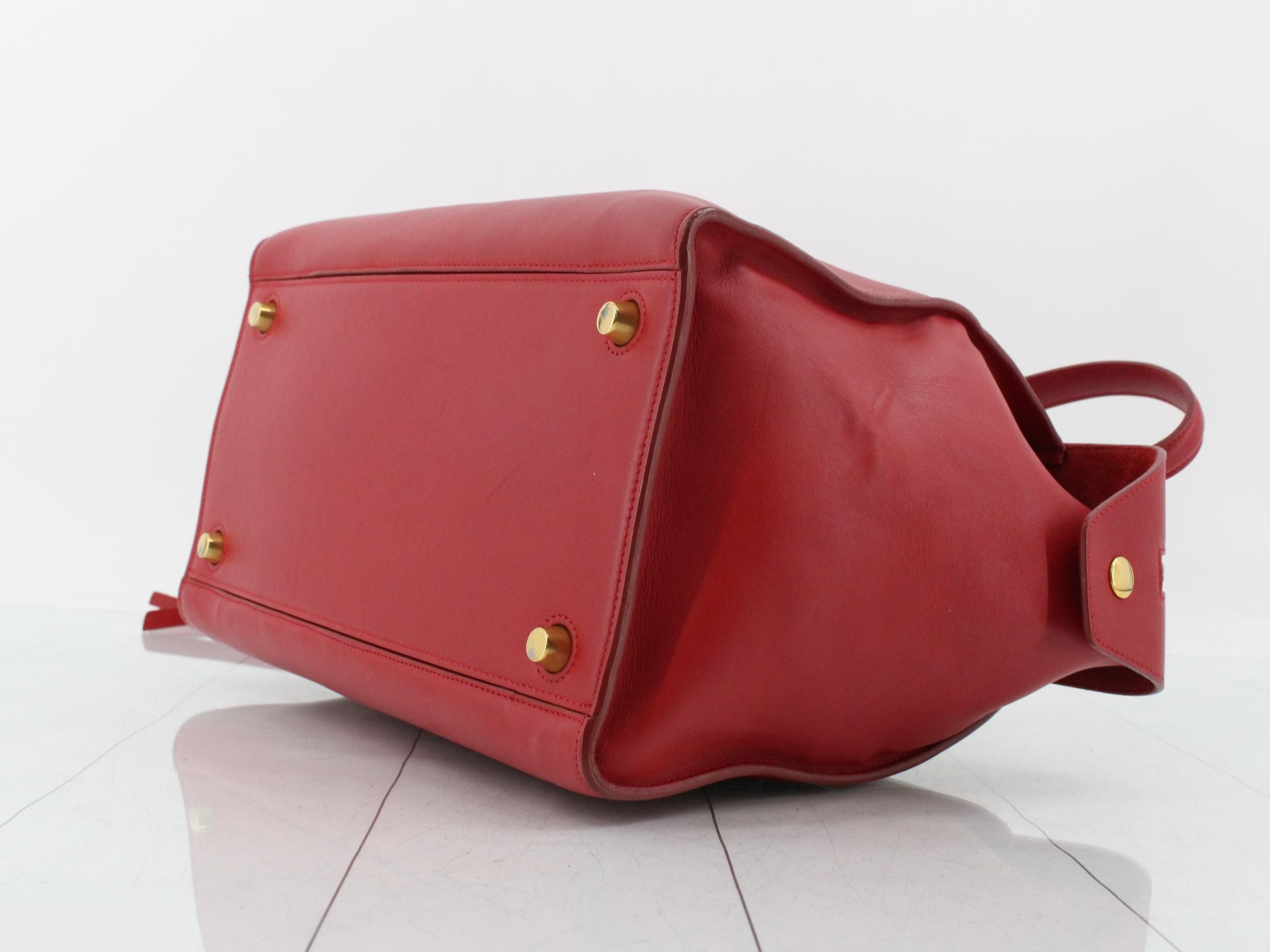 handbag, women's, ring bag, small, red, logo — view 6