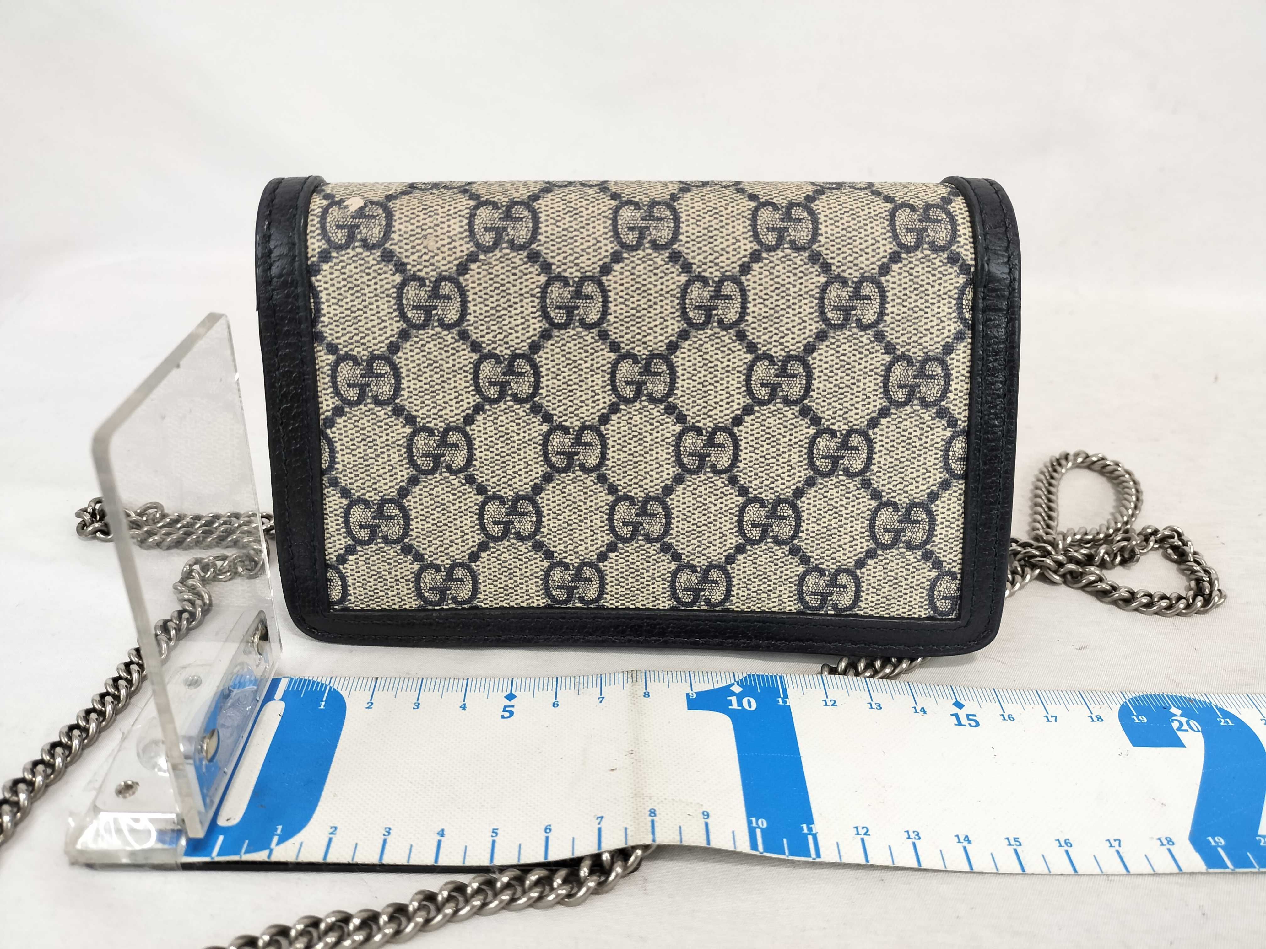 GG Supreme Chain Shoulder Bag, Navy, 476432 (Shoulder Bag) — view 2