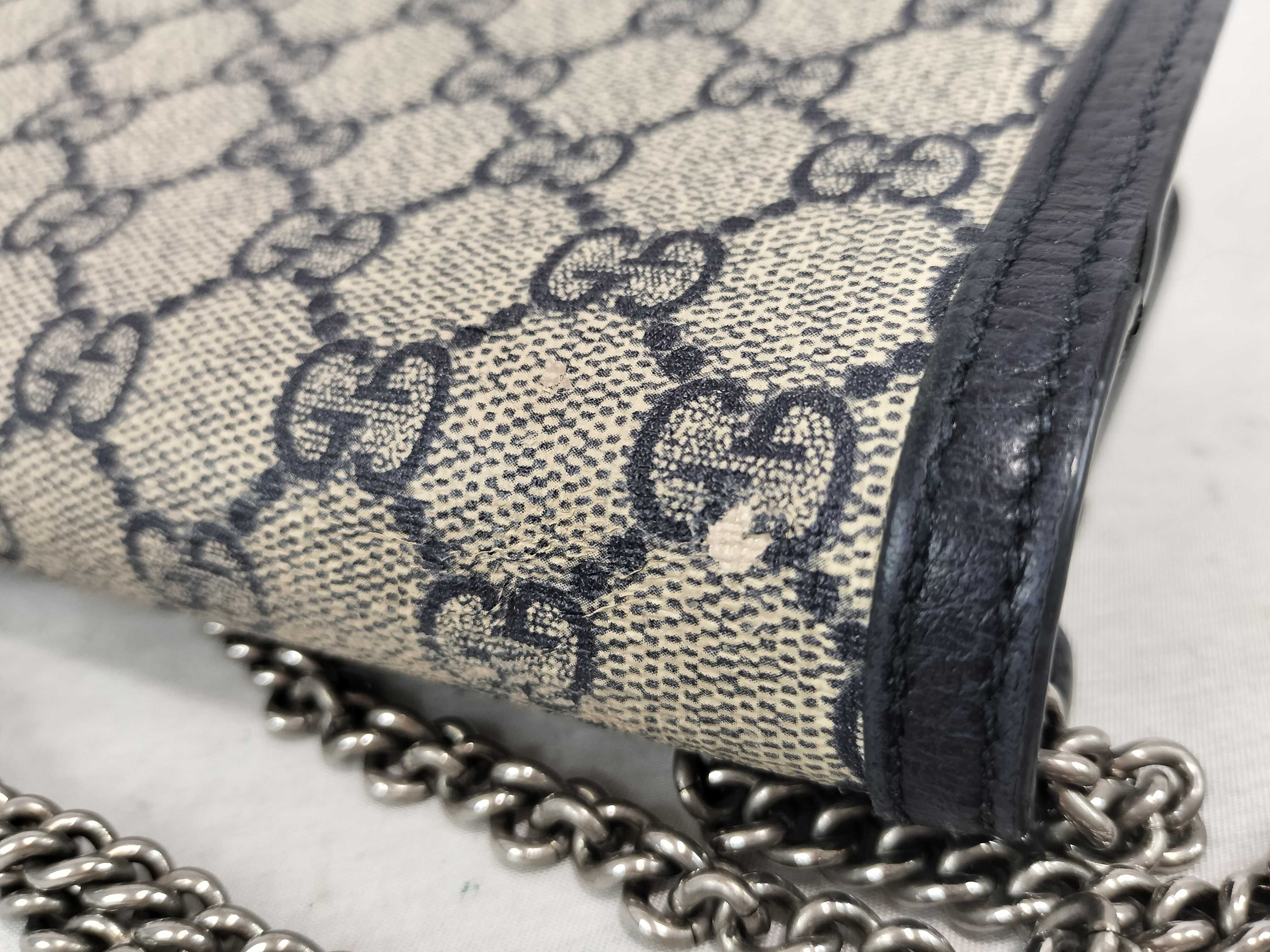 GG Supreme Chain Shoulder Bag, Navy, 476432 (Shoulder Bag) — view 15