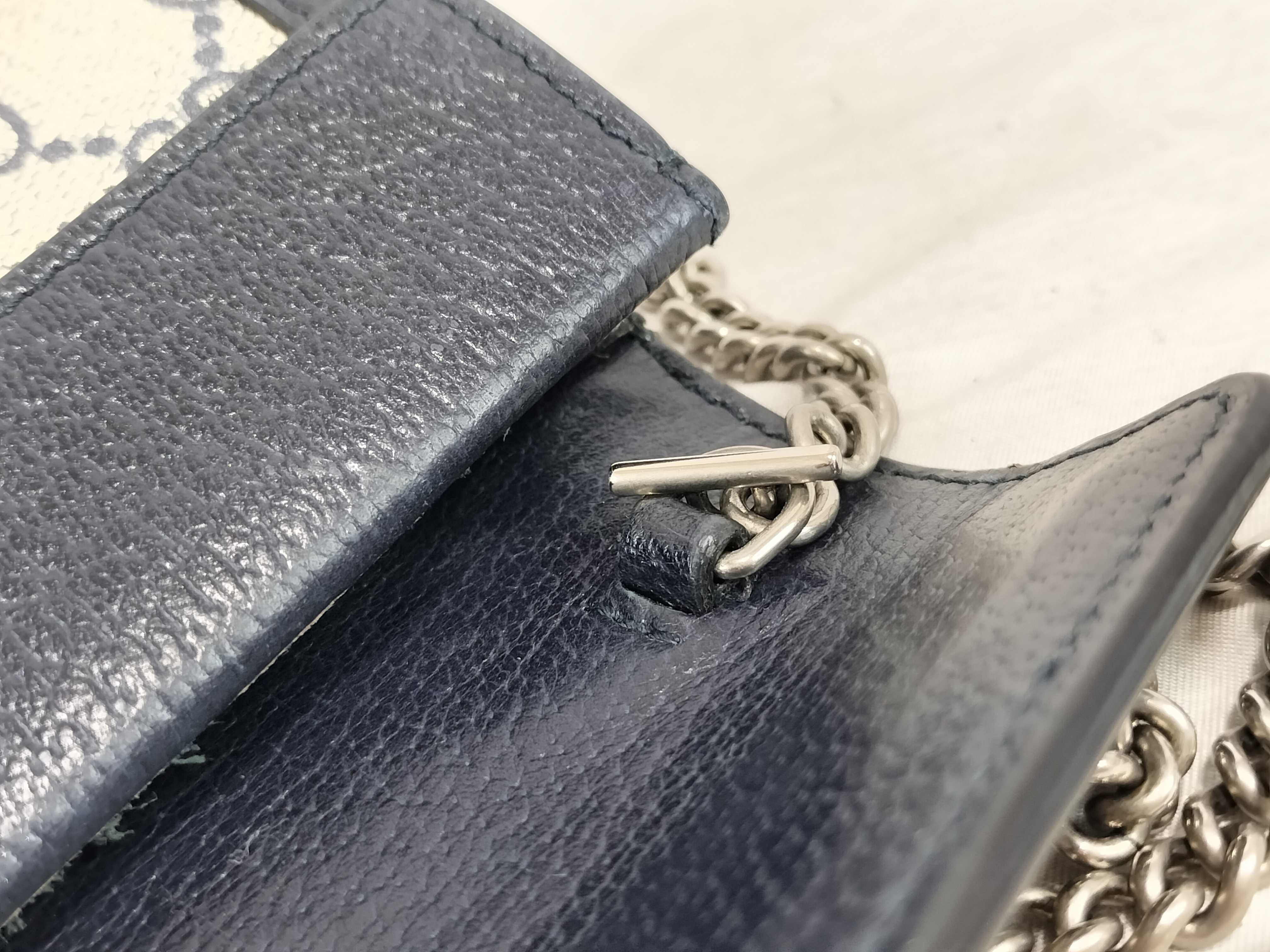 GG Supreme Chain Shoulder Bag, Navy, 476432 (Shoulder Bag) — view 5