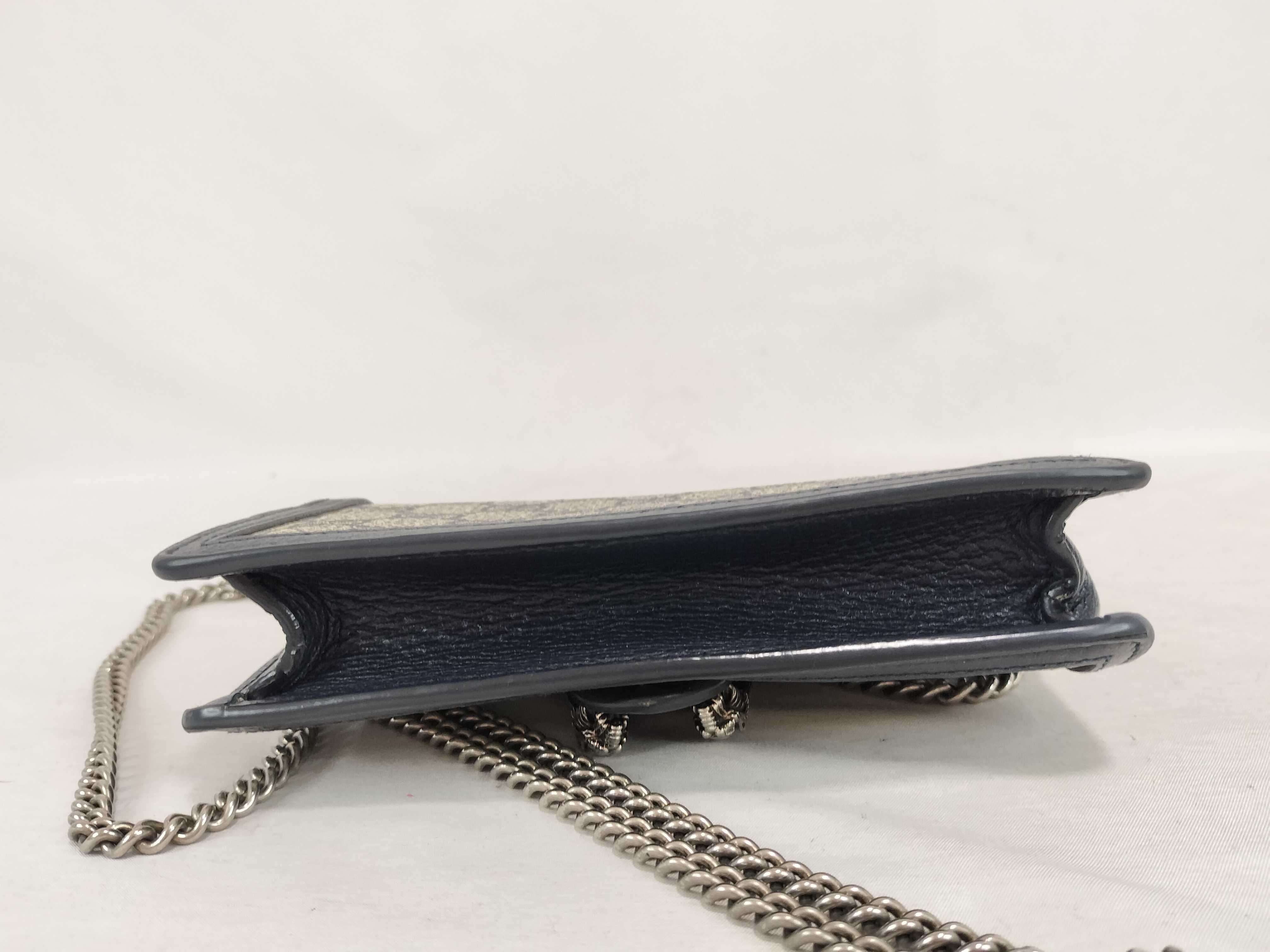 GG Supreme Chain Shoulder Bag, Navy, 476432 (Shoulder Bag) — view 7