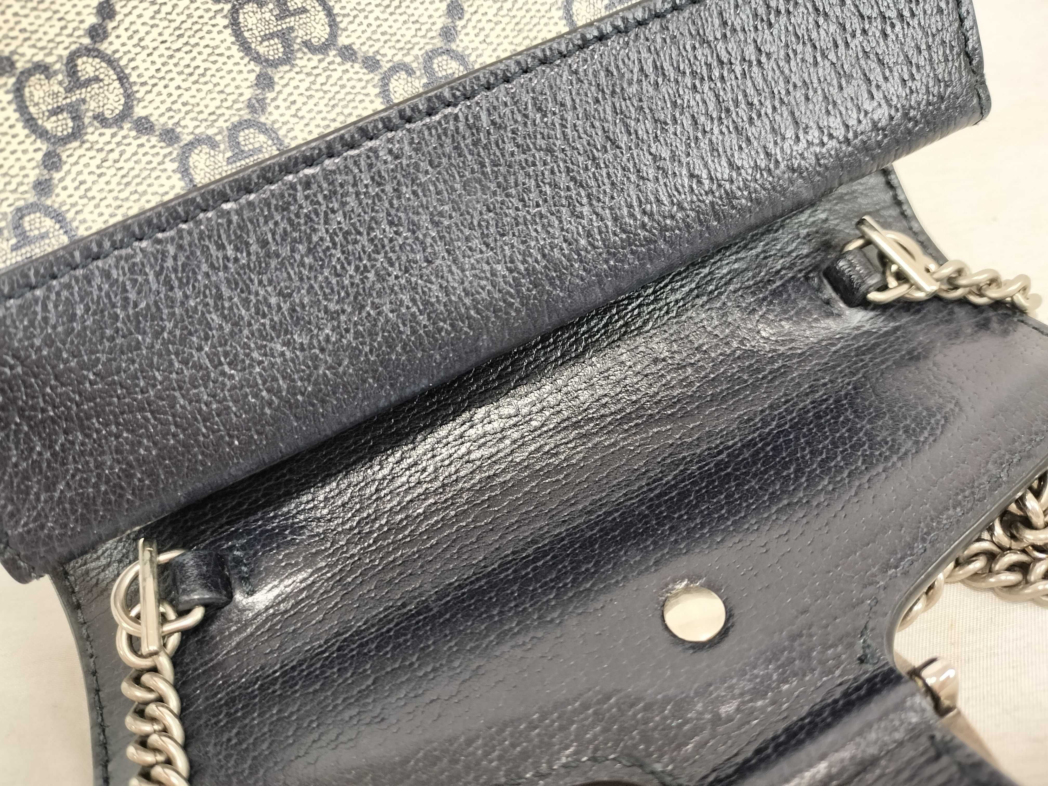 GG Supreme Chain Shoulder Bag, Navy, 476432 (Shoulder Bag) — view 8