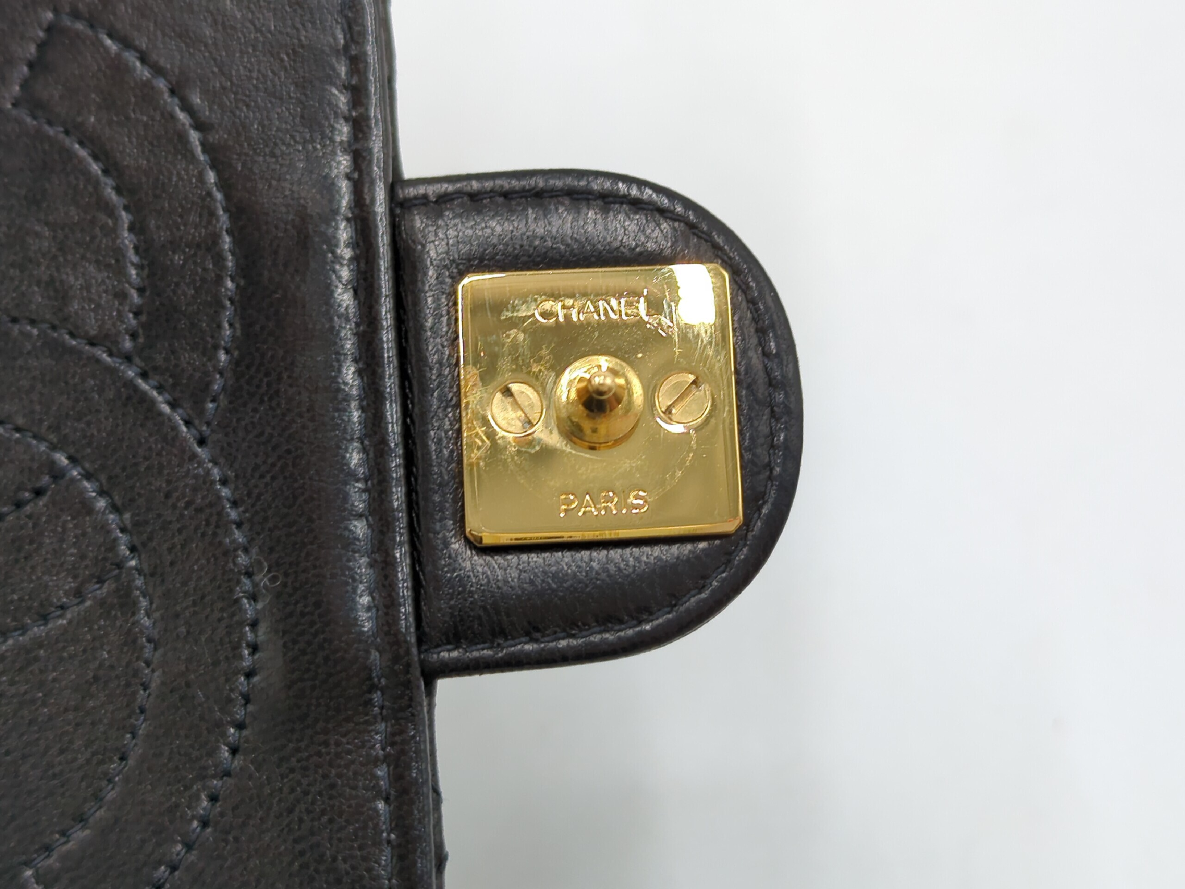 Lambskin Push-Lock Chain Shoulder Bag — view 12