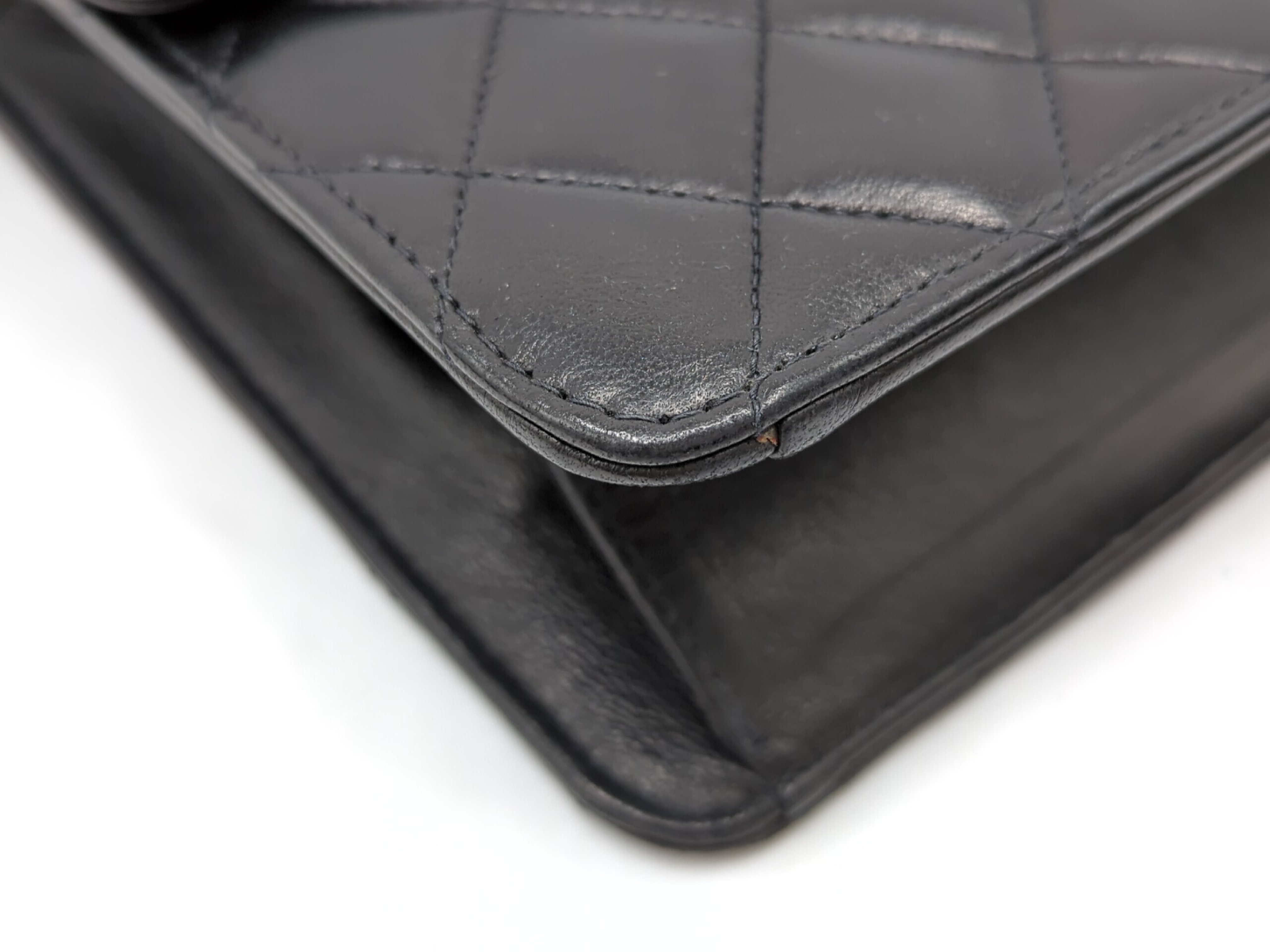 Lambskin Push-Lock Chain Shoulder Bag — view 3