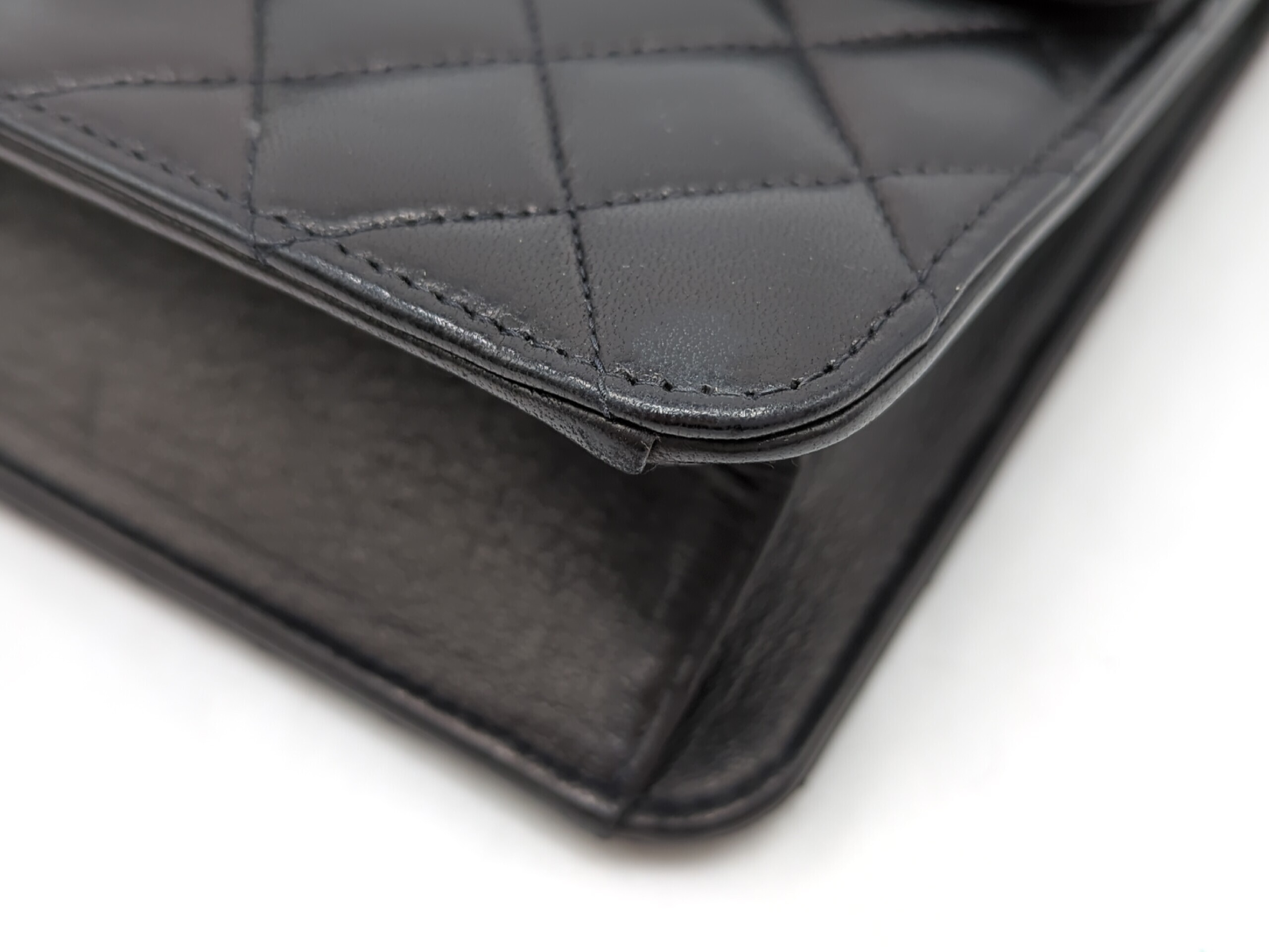 Lambskin Push-Lock Chain Shoulder Bag — view 4
