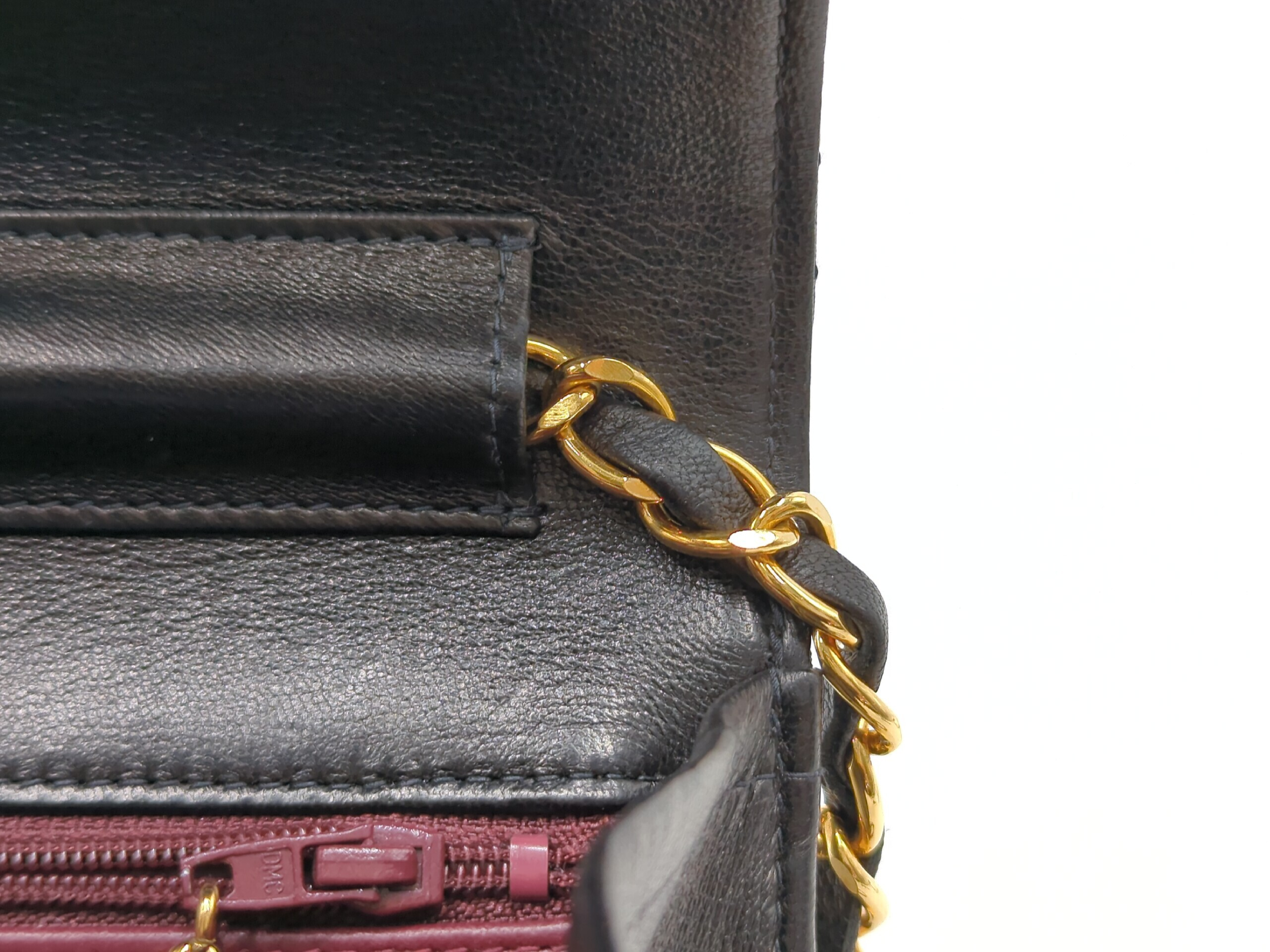 Lambskin Push-Lock Chain Shoulder Bag — view 8