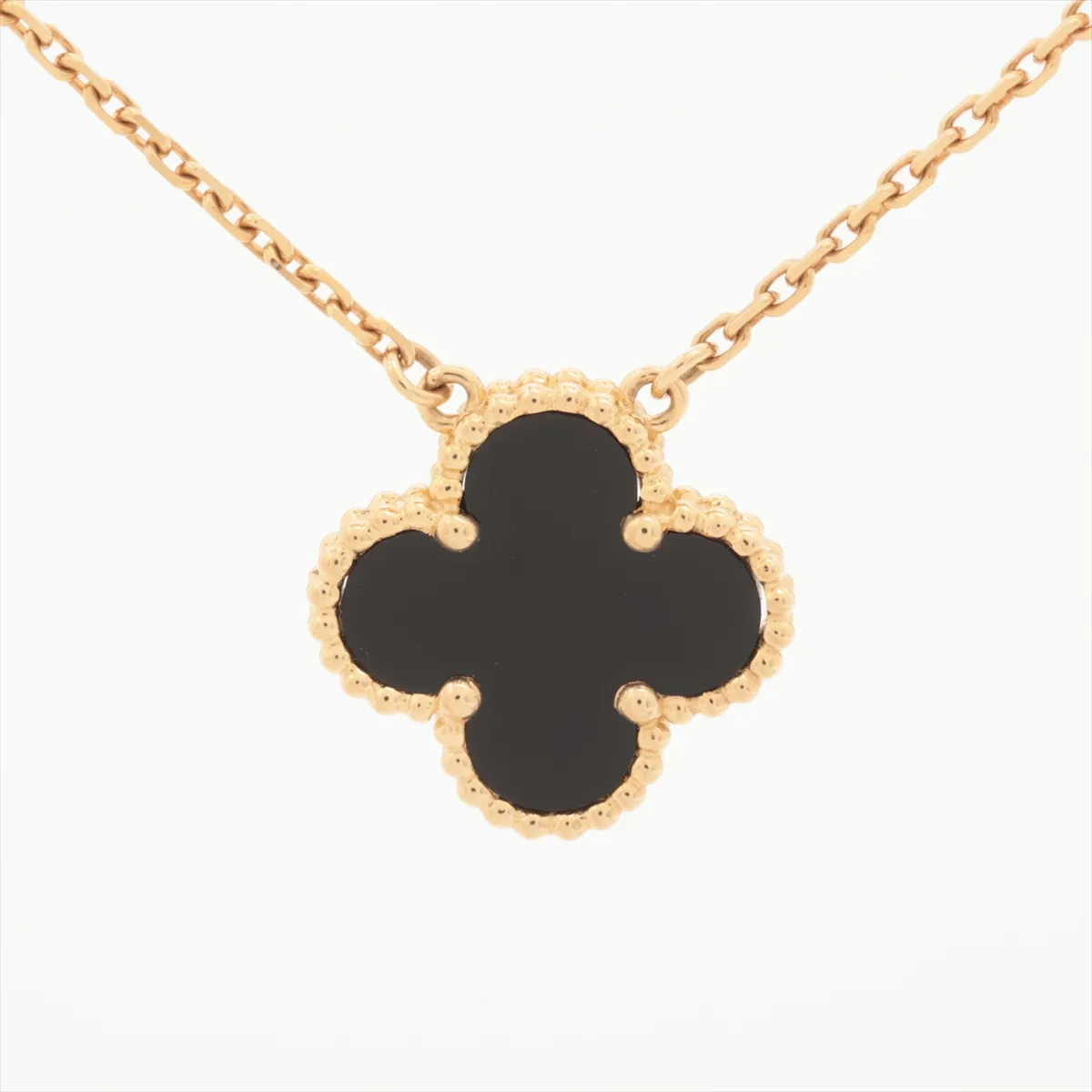 Vintage Alhambra Onyx Necklace 750 (Yellow Gold) 5.0g JA117358 — view 2