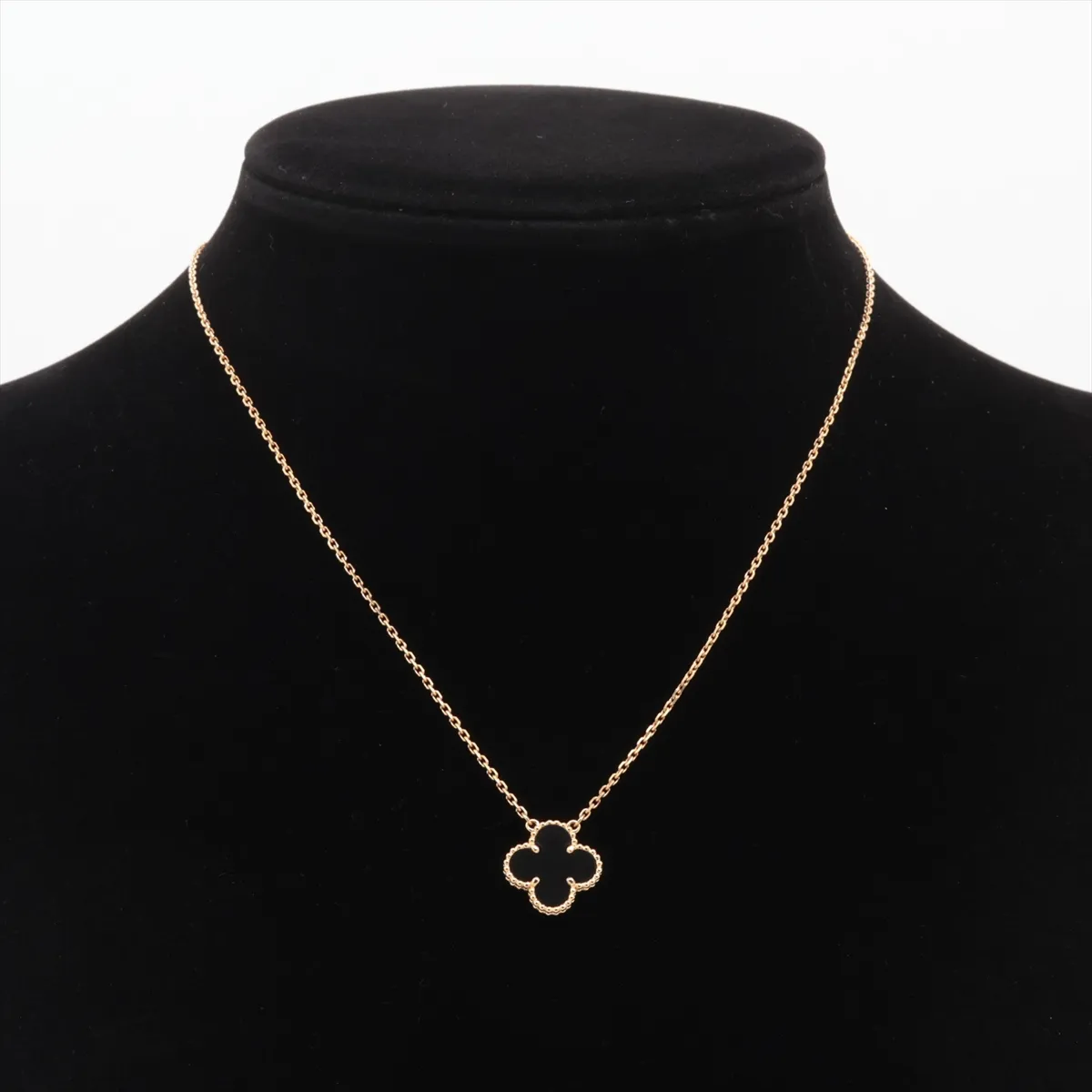 Vintage Alhambra Onyx Necklace 750 (Yellow Gold) 5.0g JA117358 — view 5