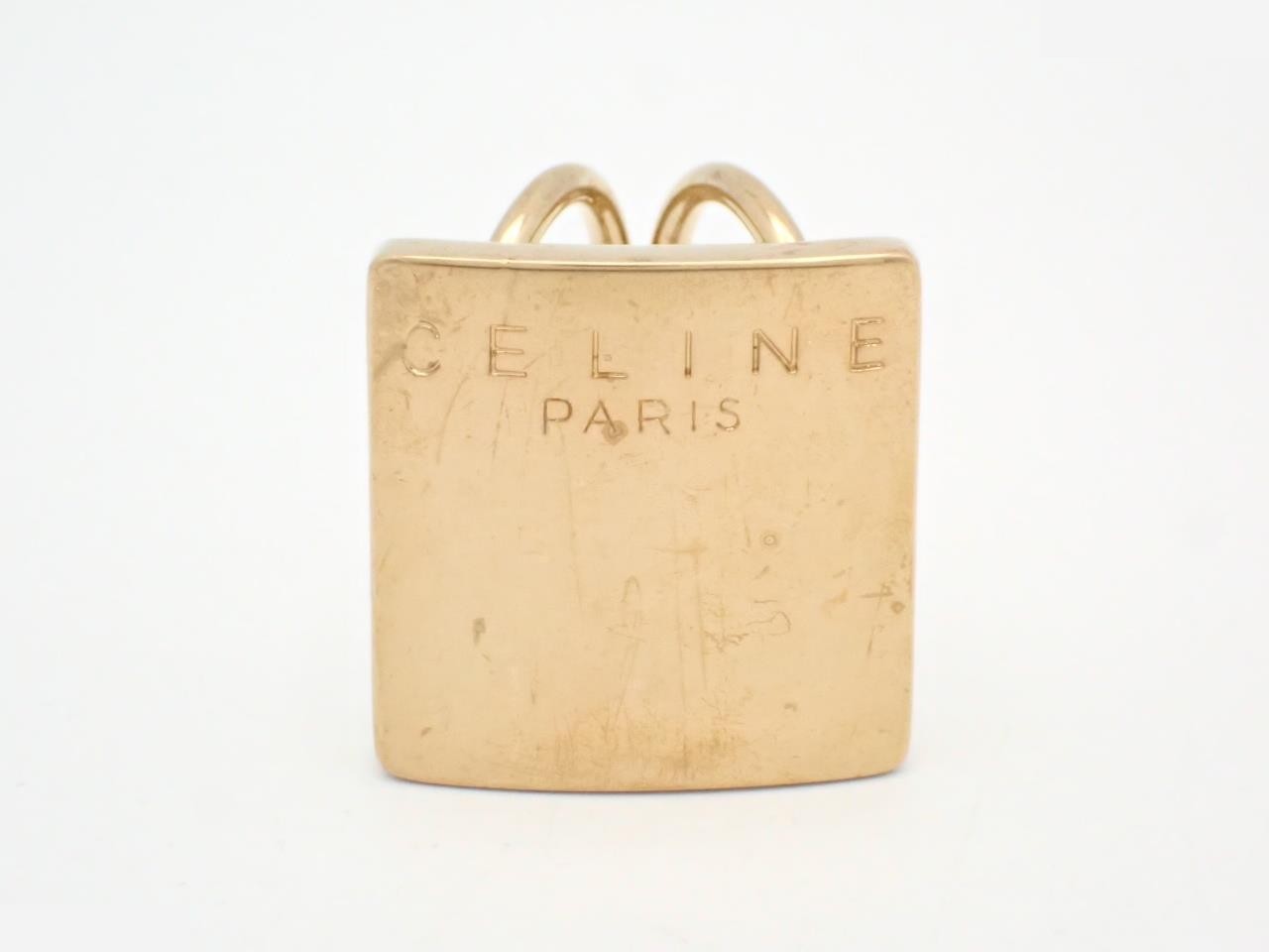 Logo Plate Scarf Ring GP Gold