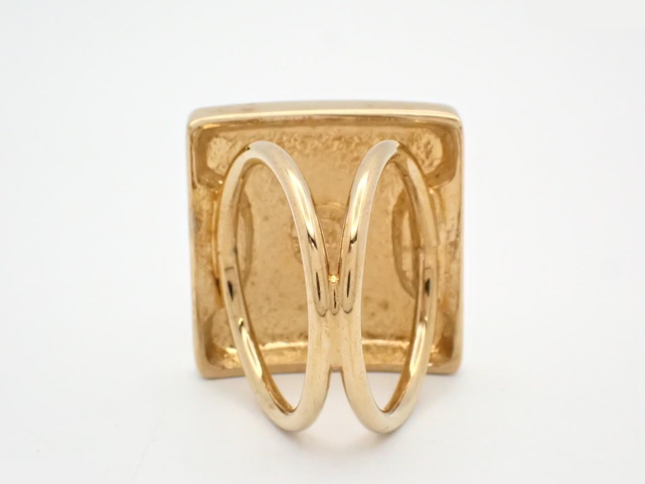 Logo Plate Scarf Ring GP Gold — view 2