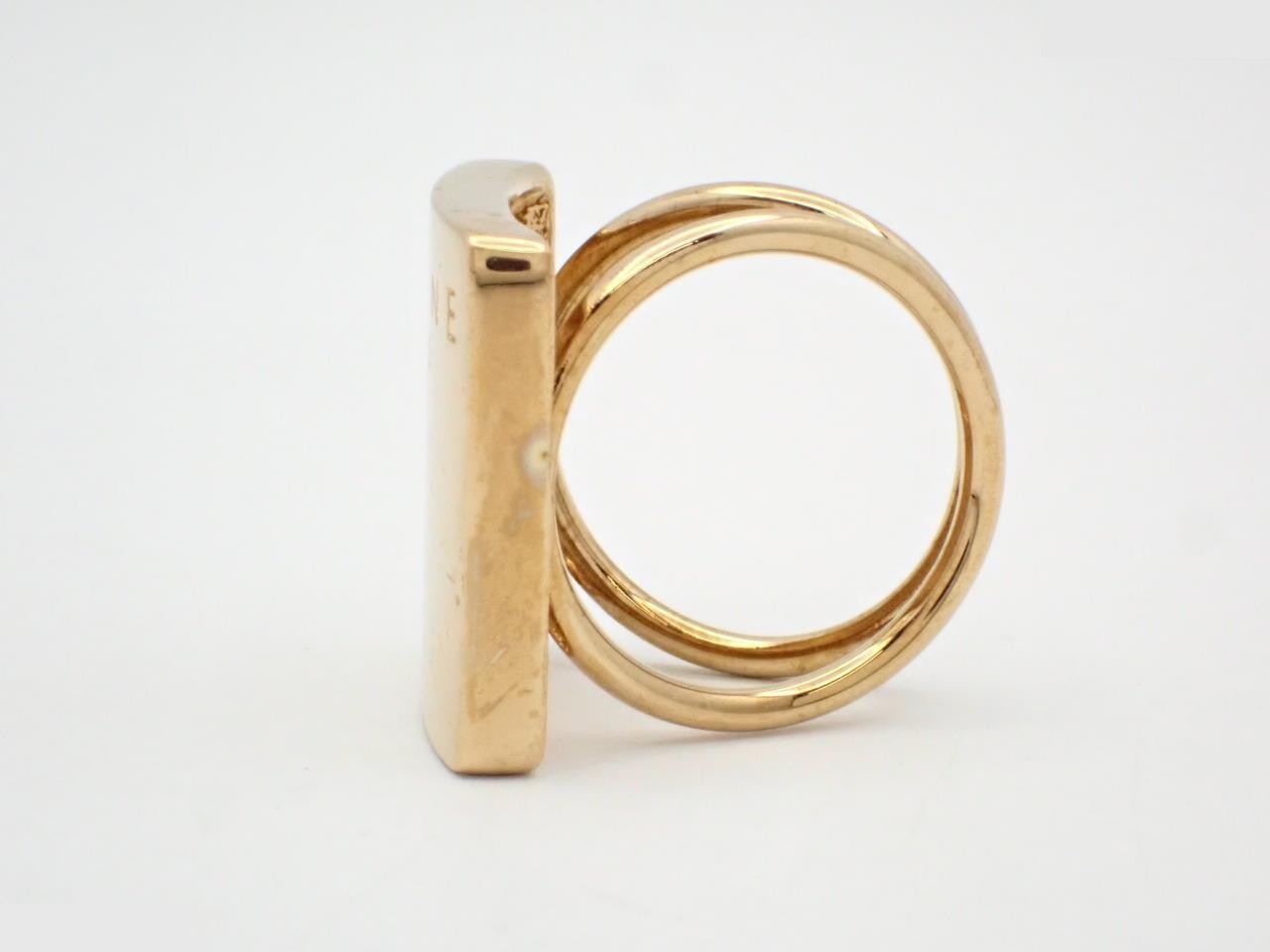 Logo Plate Scarf Ring GP Gold — view 3