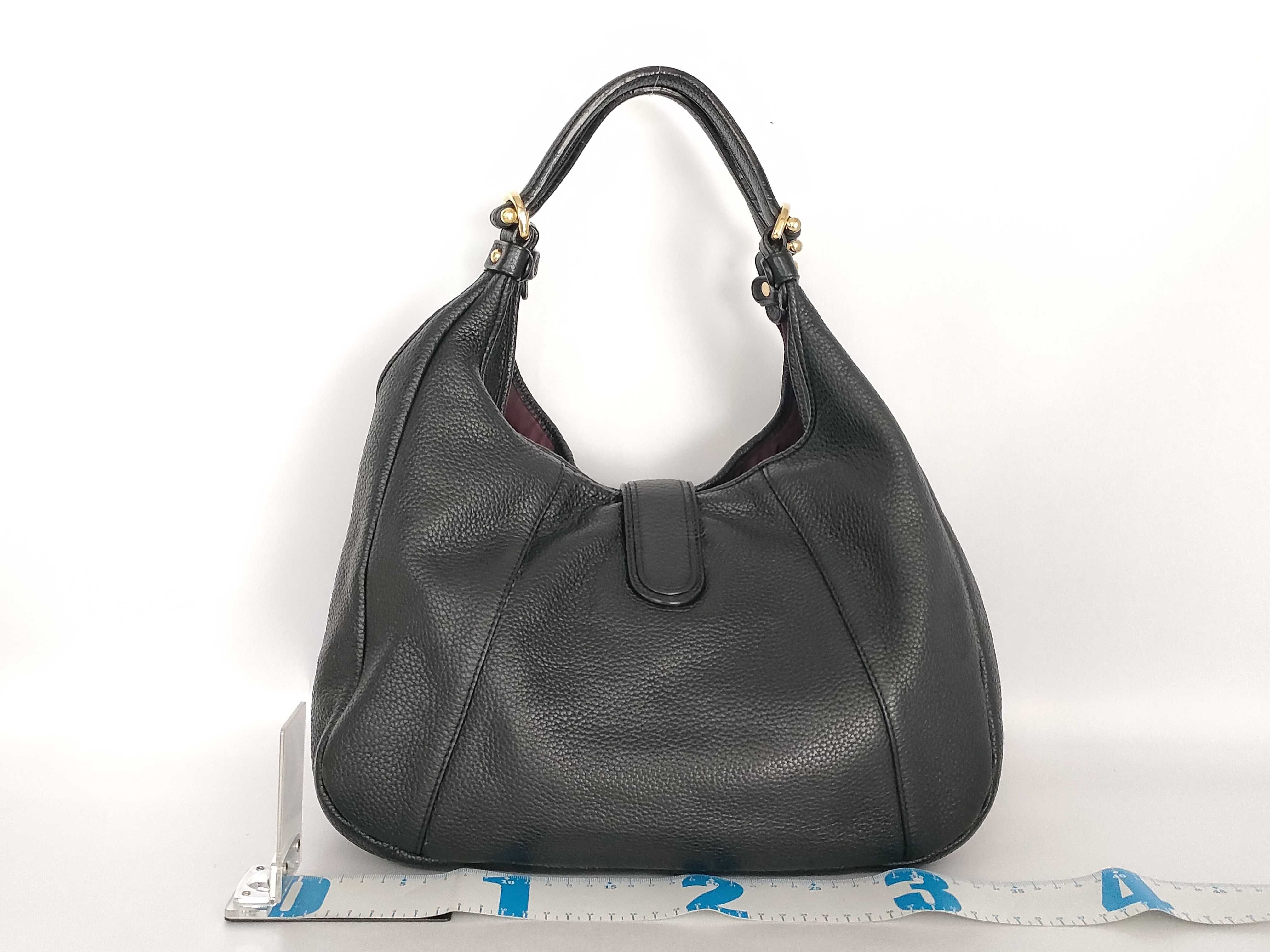 Leather One-Shoulder Bag, Black, Calle Handbag — view 2