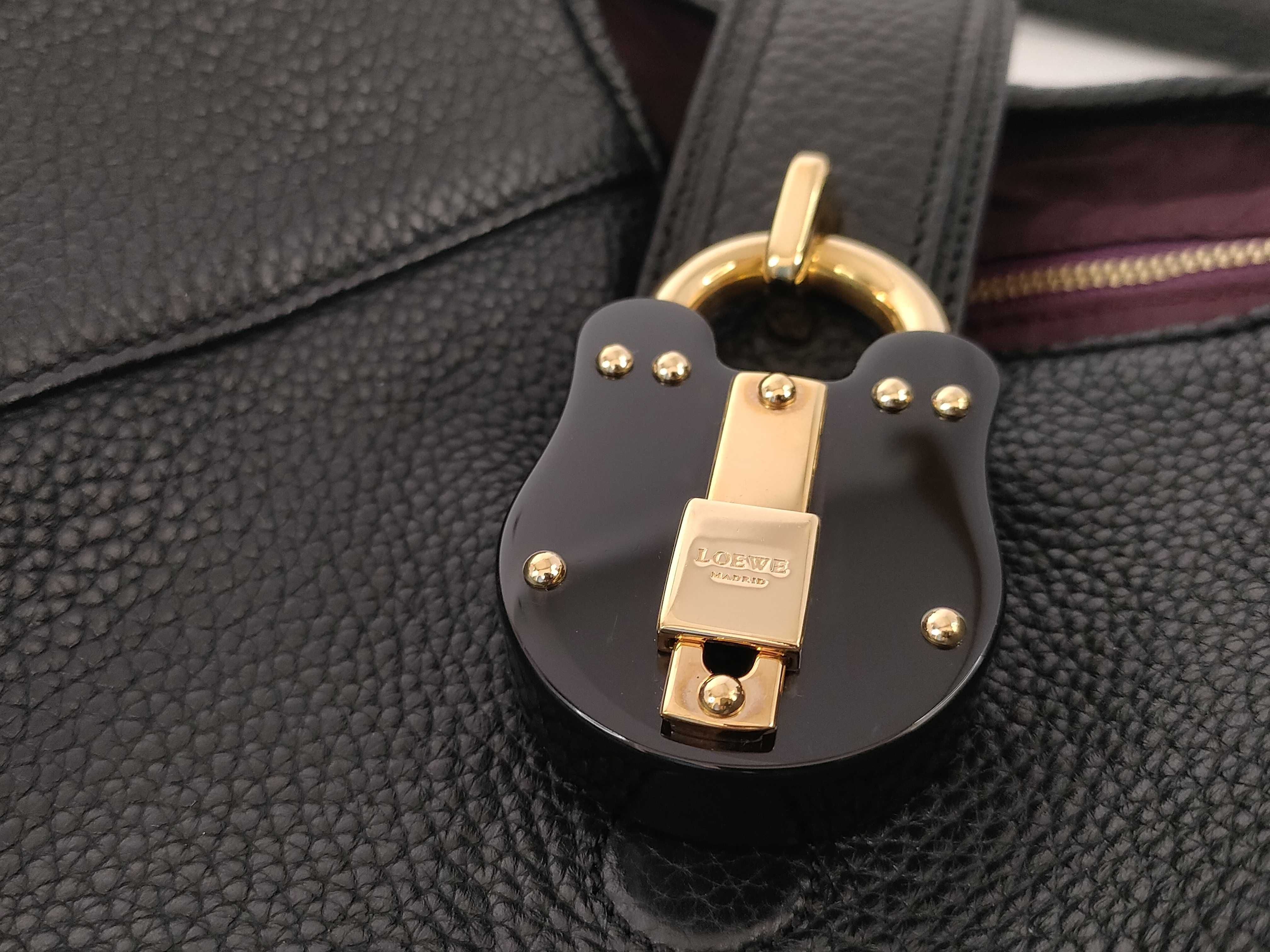 Leather One-Shoulder Bag, Black, Calle Handbag — view 13