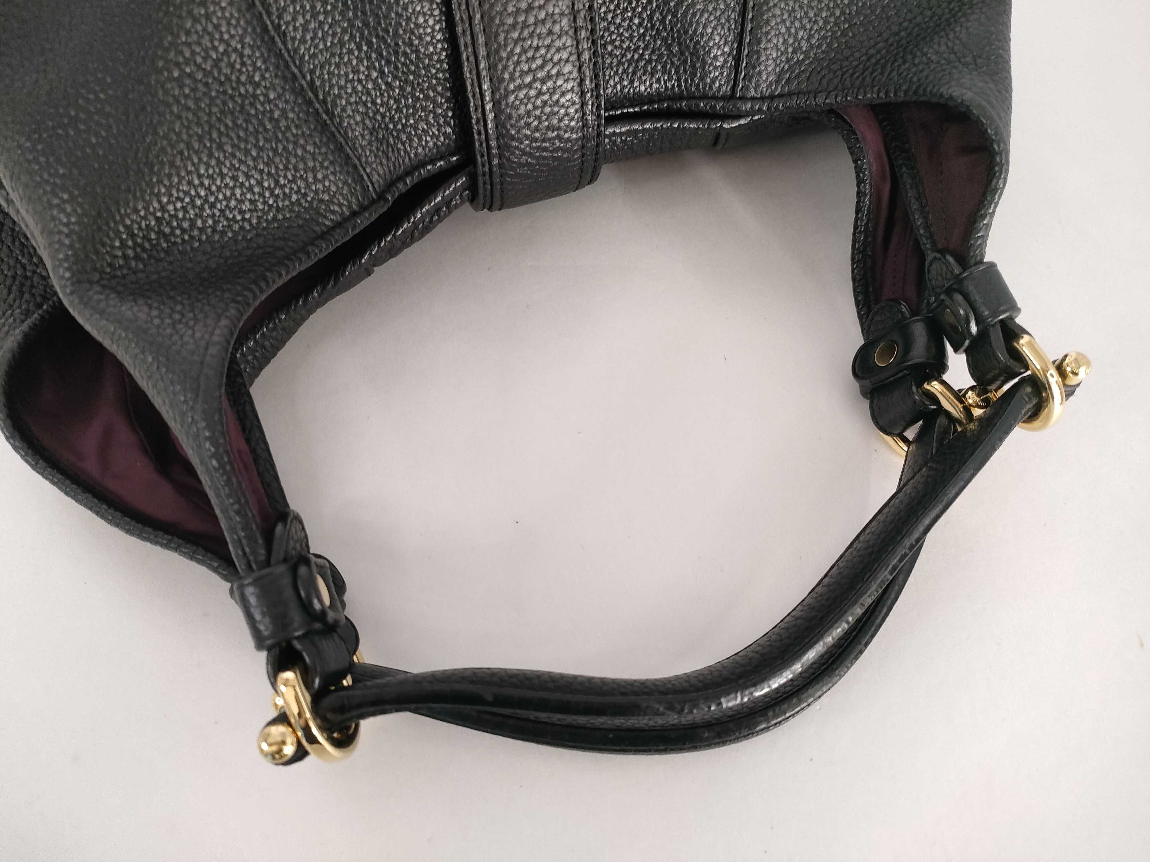 Leather One-Shoulder Bag, Black, Calle Handbag — view 3