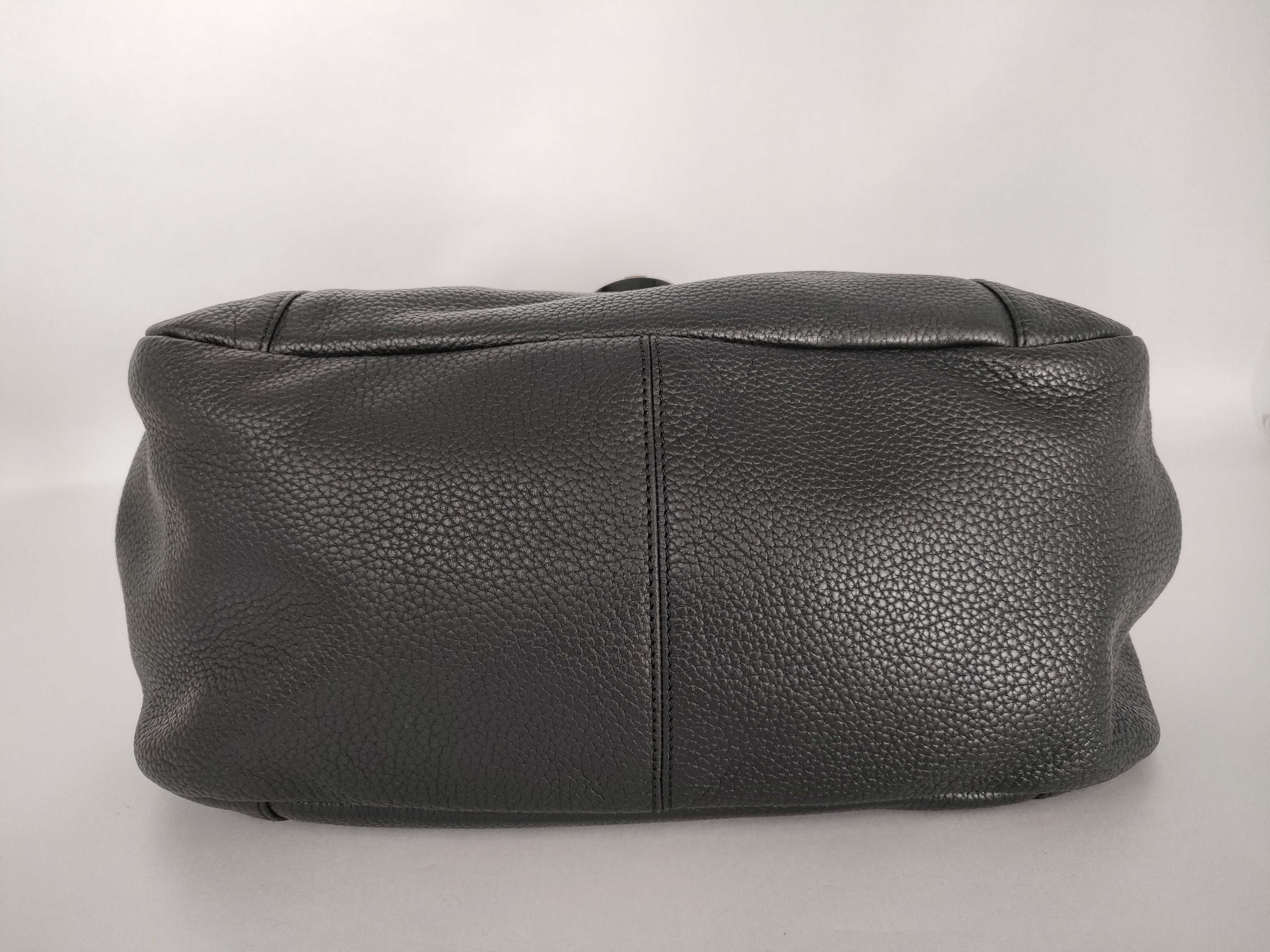 Leather One-Shoulder Bag, Black, Calle Handbag — view 7