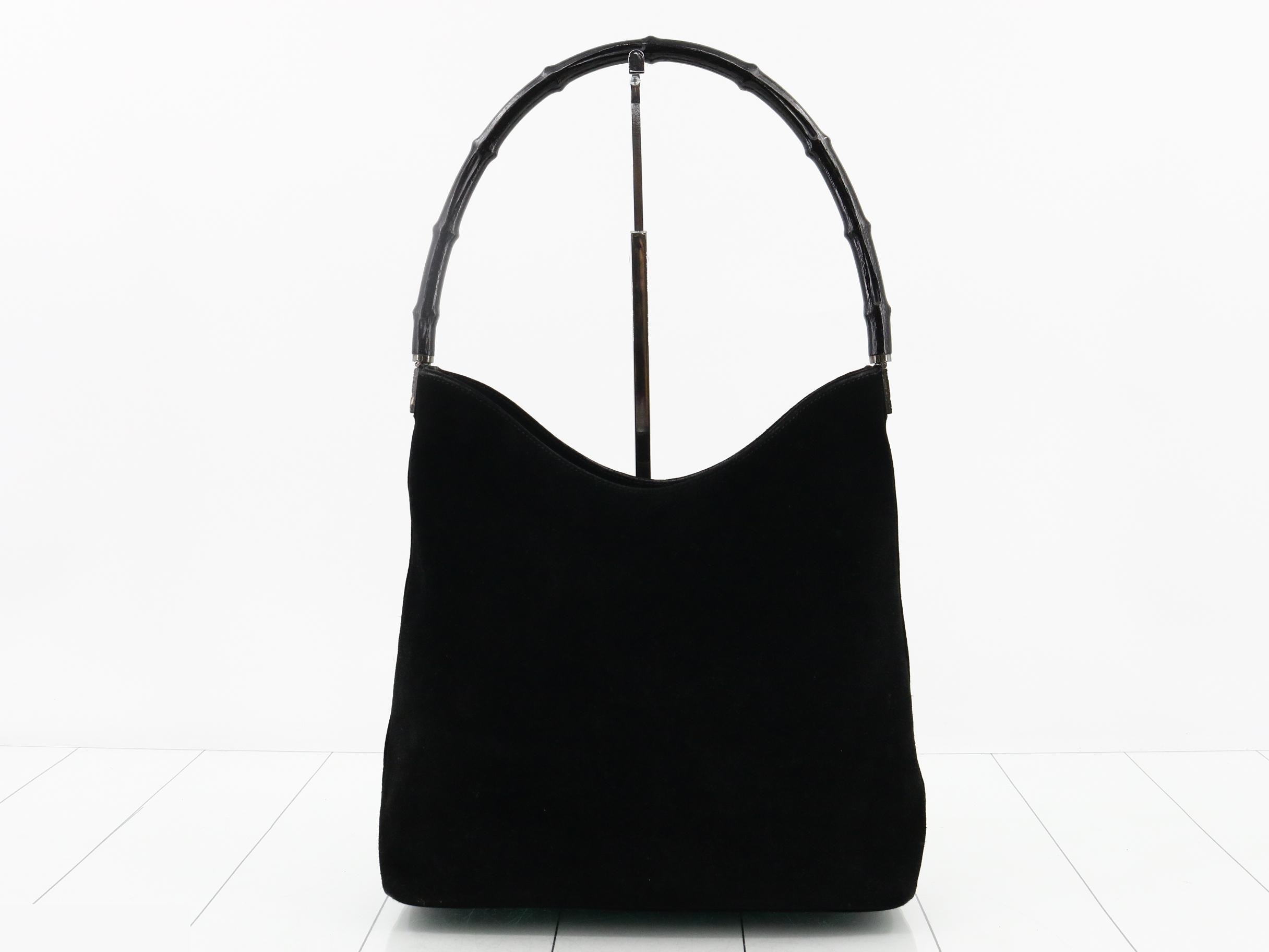 Suede handbag with logo — view 2