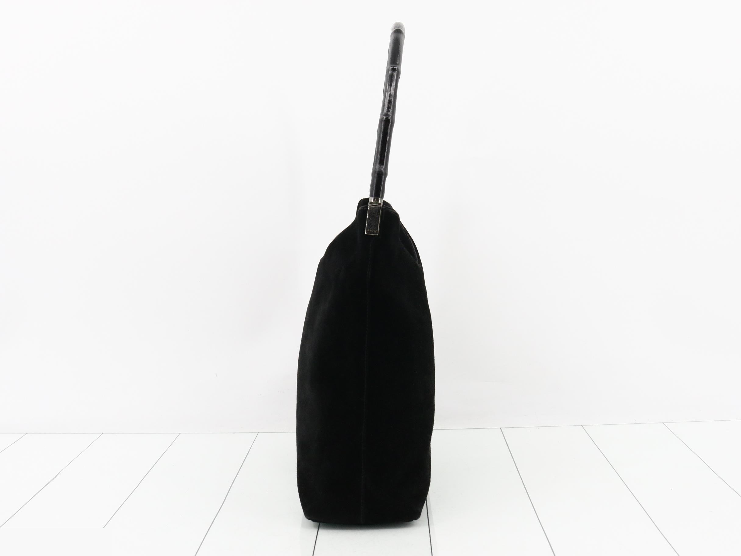 Suede handbag with logo — view 3