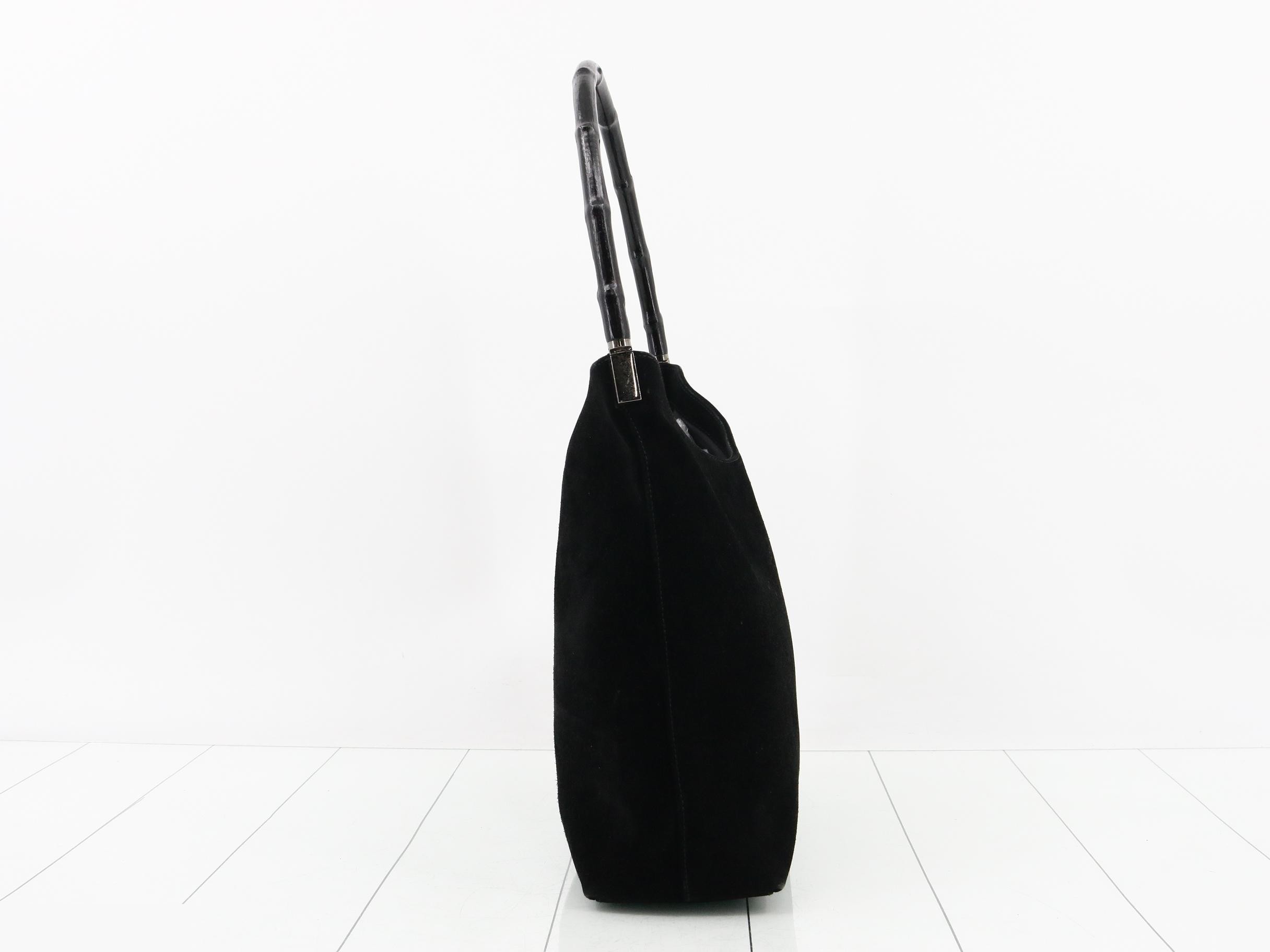 Suede handbag with logo — view 4