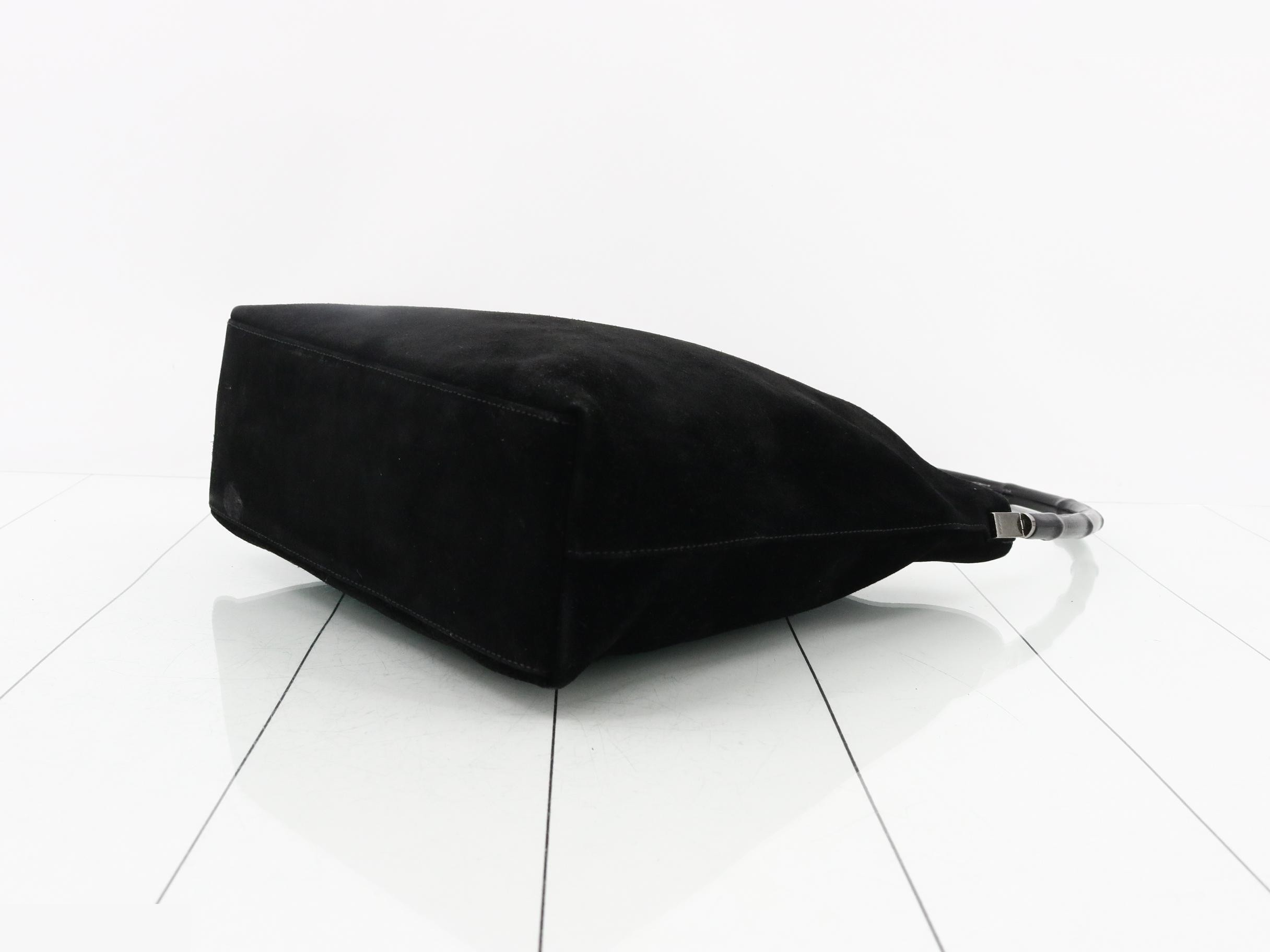Suede handbag with logo — view 6