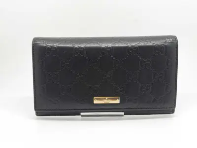 GG Shima Long Wallet, Black