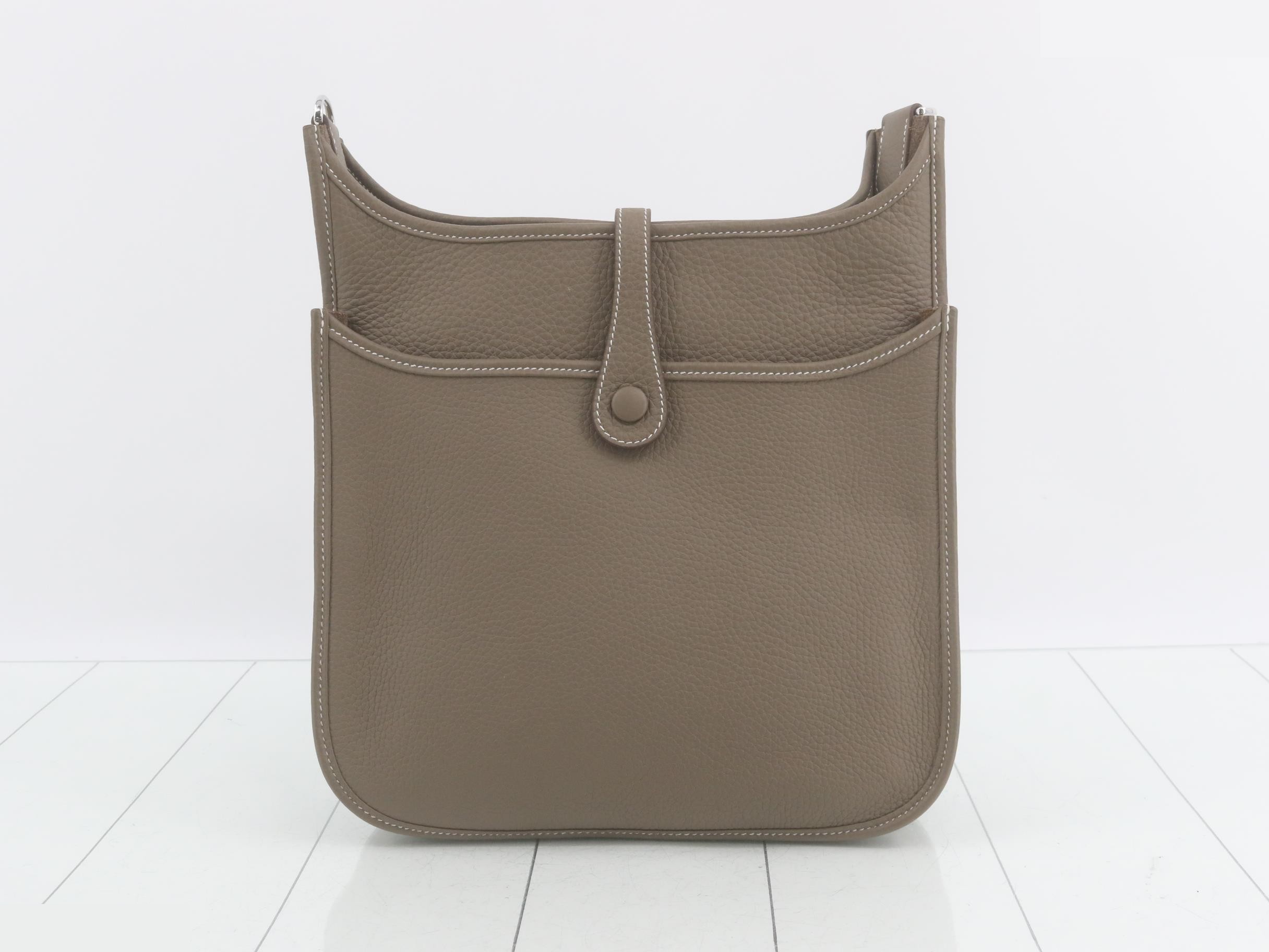 Evelyn 3 PM Etoupe Taurillon Clemence Leather, K Stamp, Unused — view 2