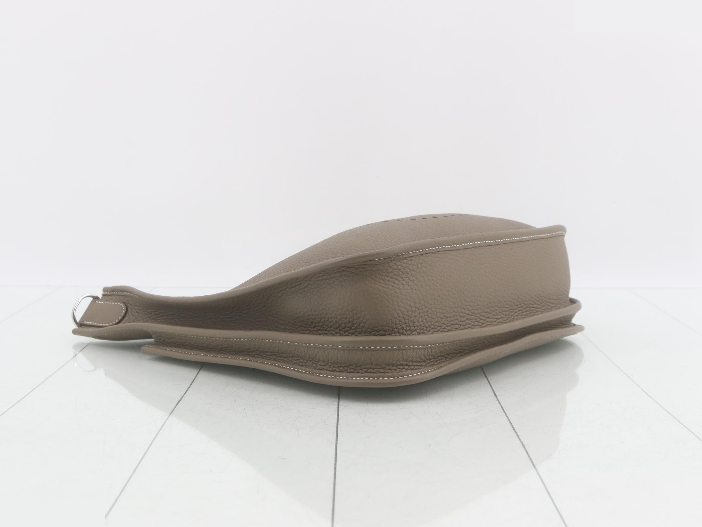 Evelyn 3 PM Etoupe Taurillon Clemence Leather, K Stamp, Unused — view 5