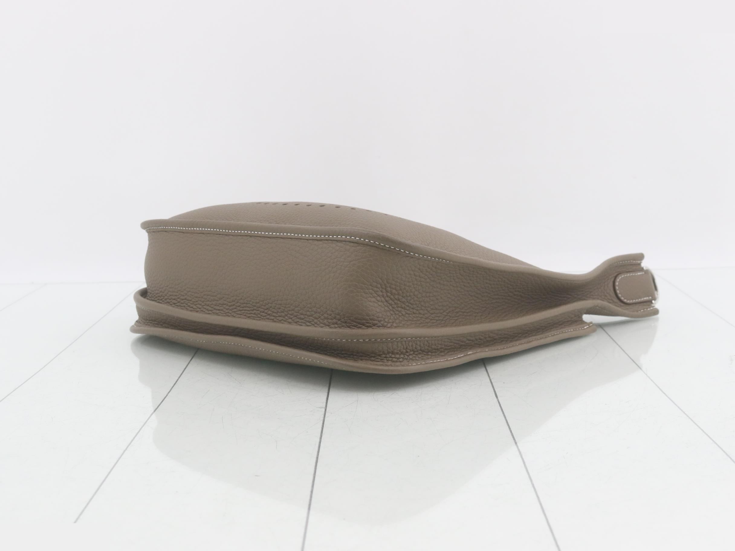 Evelyn 3 PM Etoupe Taurillon Clemence Leather, K Stamp, Unused — view 6