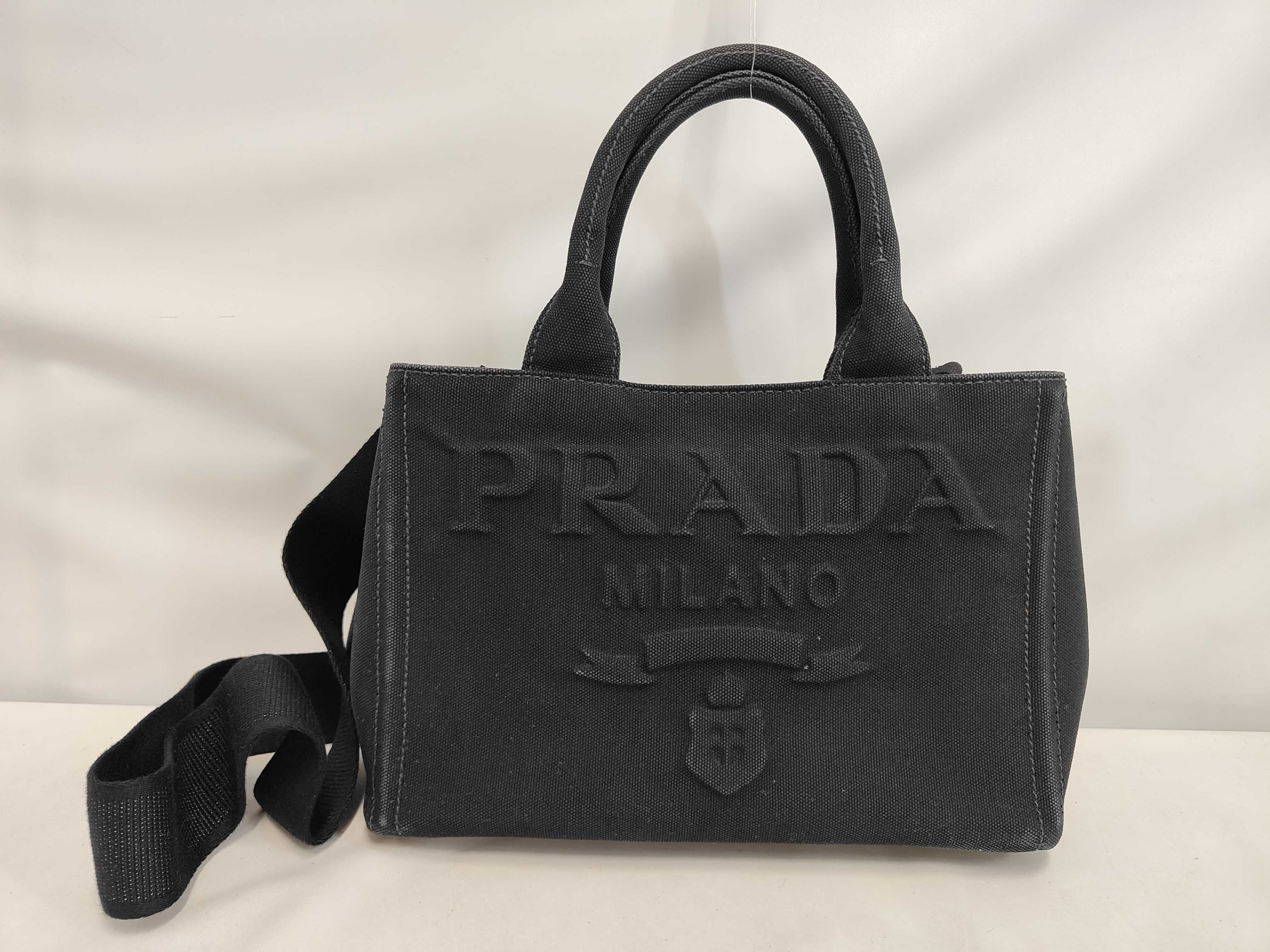 Embossed Logo Tote Bag, Canvas, Strap Handbag