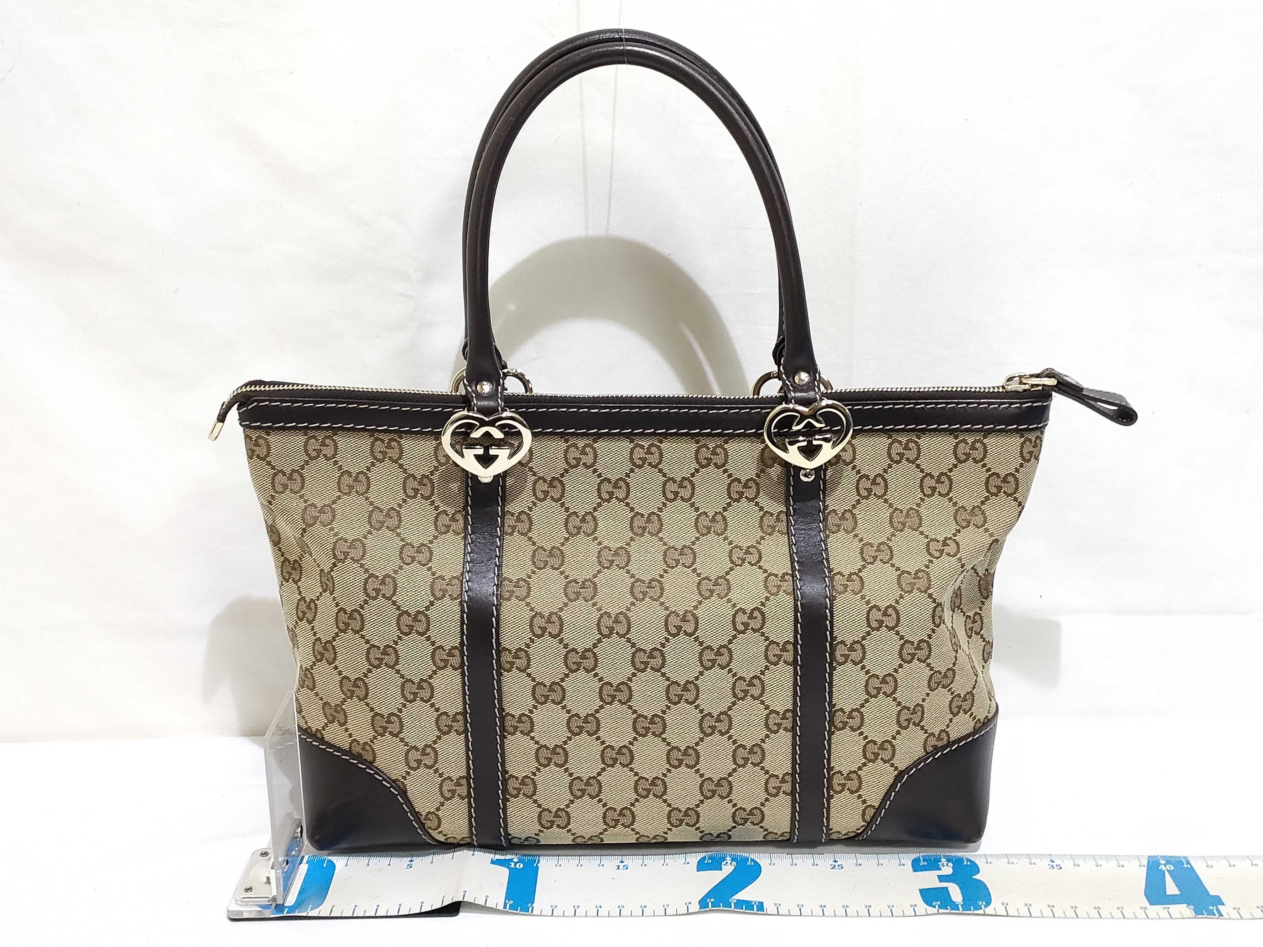 GG Canvas Lovely Canvas x Leather Handbag Beige x Brown 257069 Handbag — view 2
