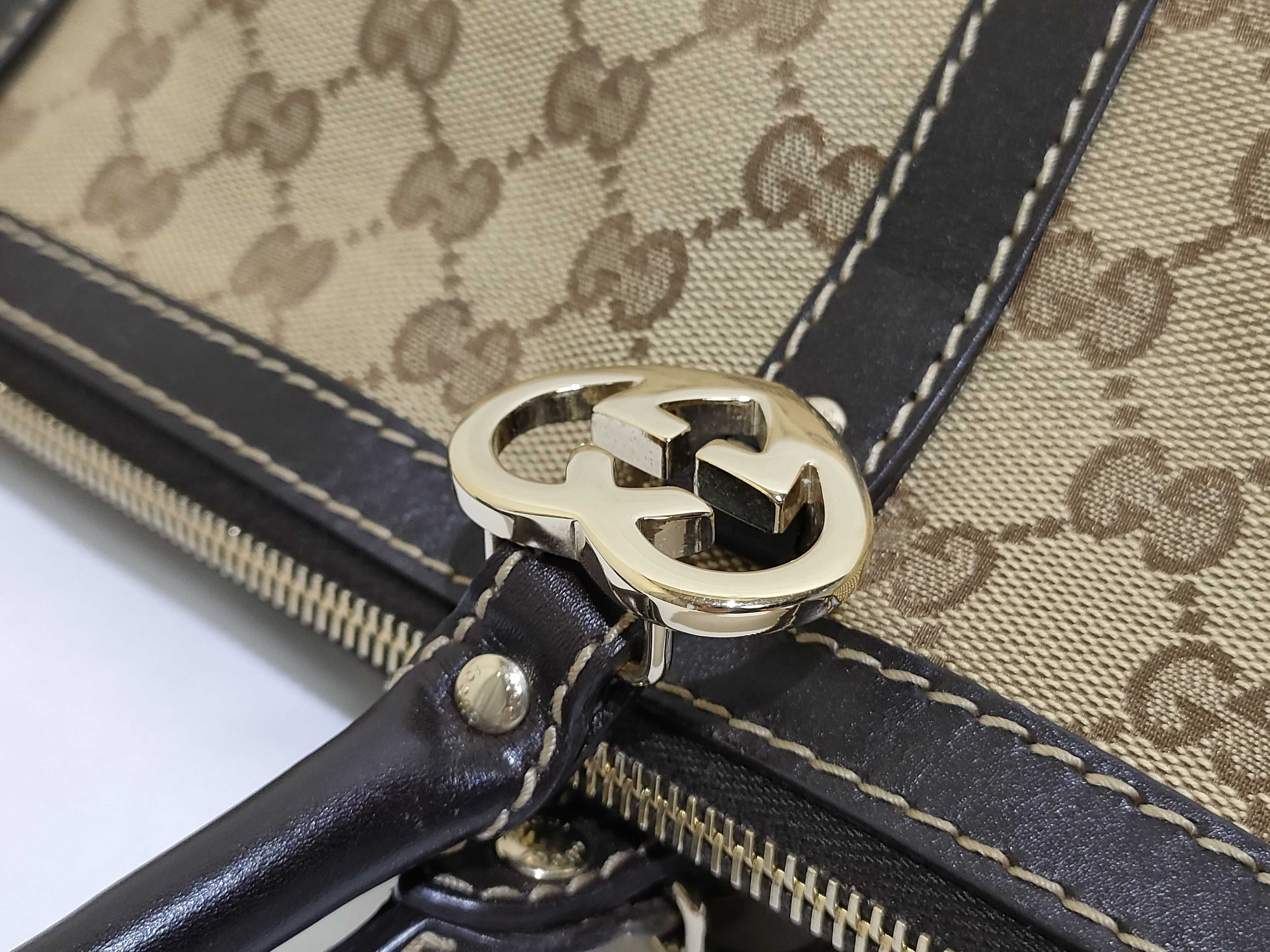 GG Canvas Lovely Canvas x Leather Handbag Beige x Brown 257069 Handbag — view 5