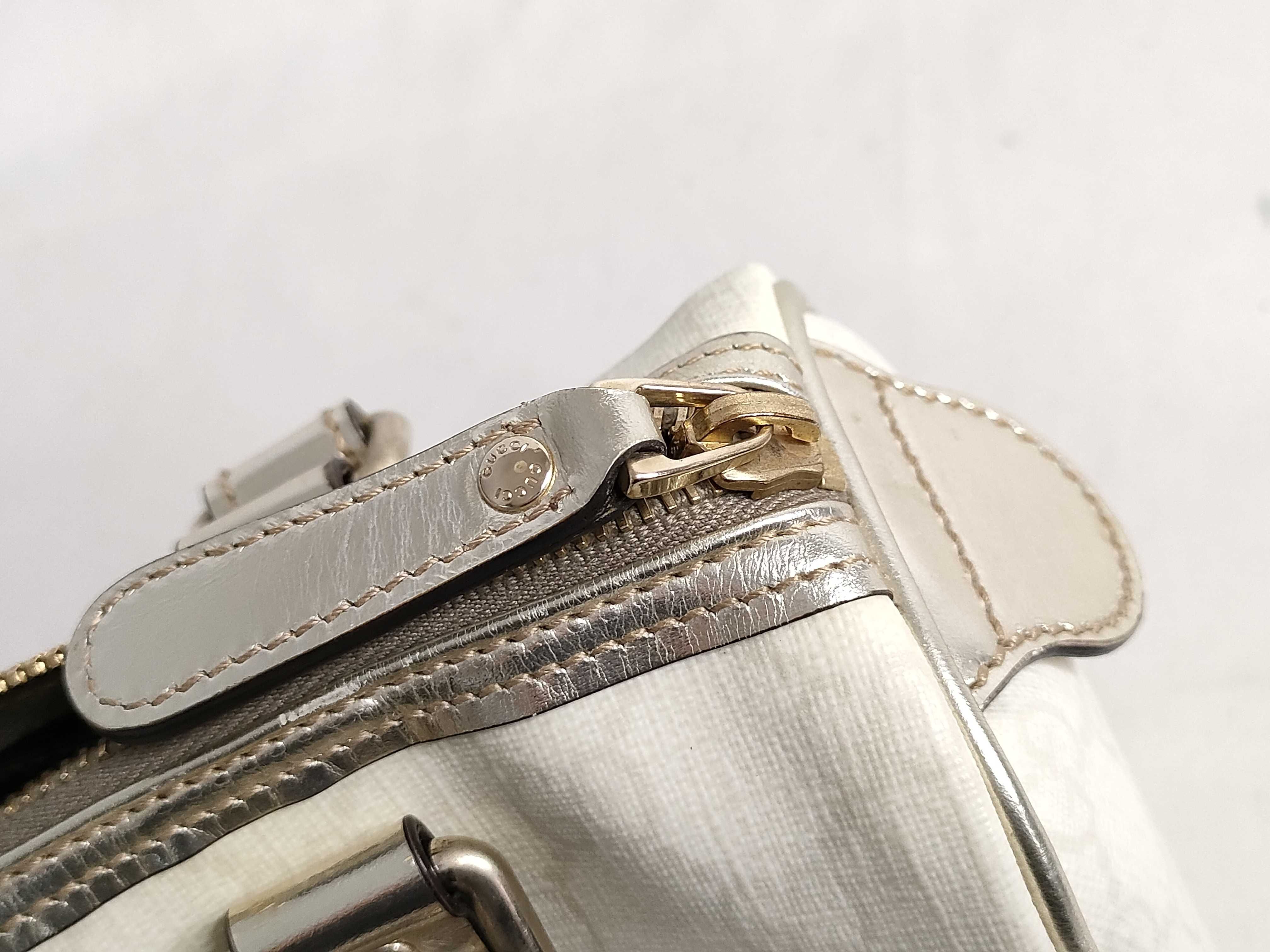 GG Supreme Mini Boston Bag, White PVC Handbag (193604) — view 13