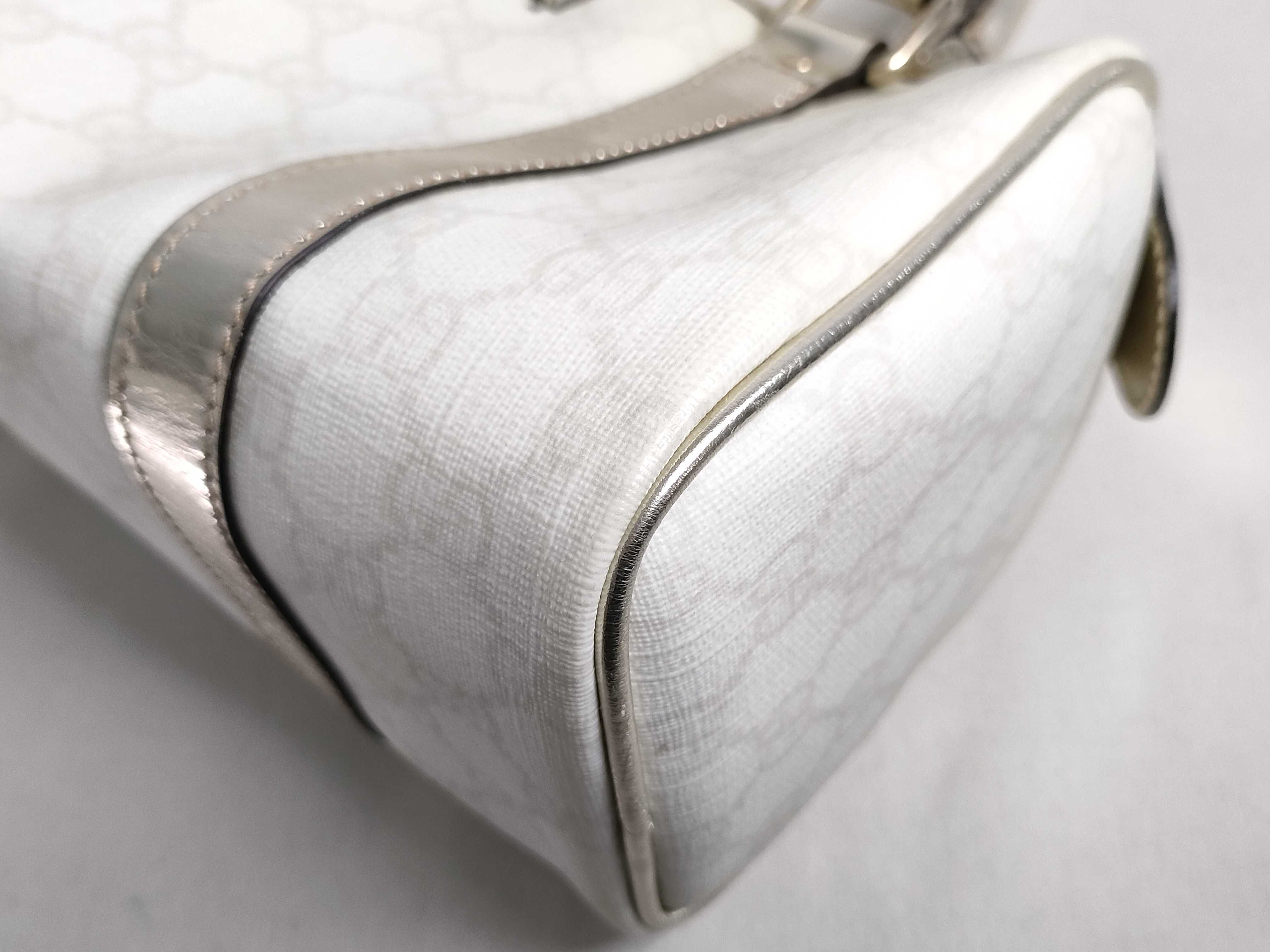 GG Supreme Mini Boston Bag, White PVC Handbag (193604) — view 6