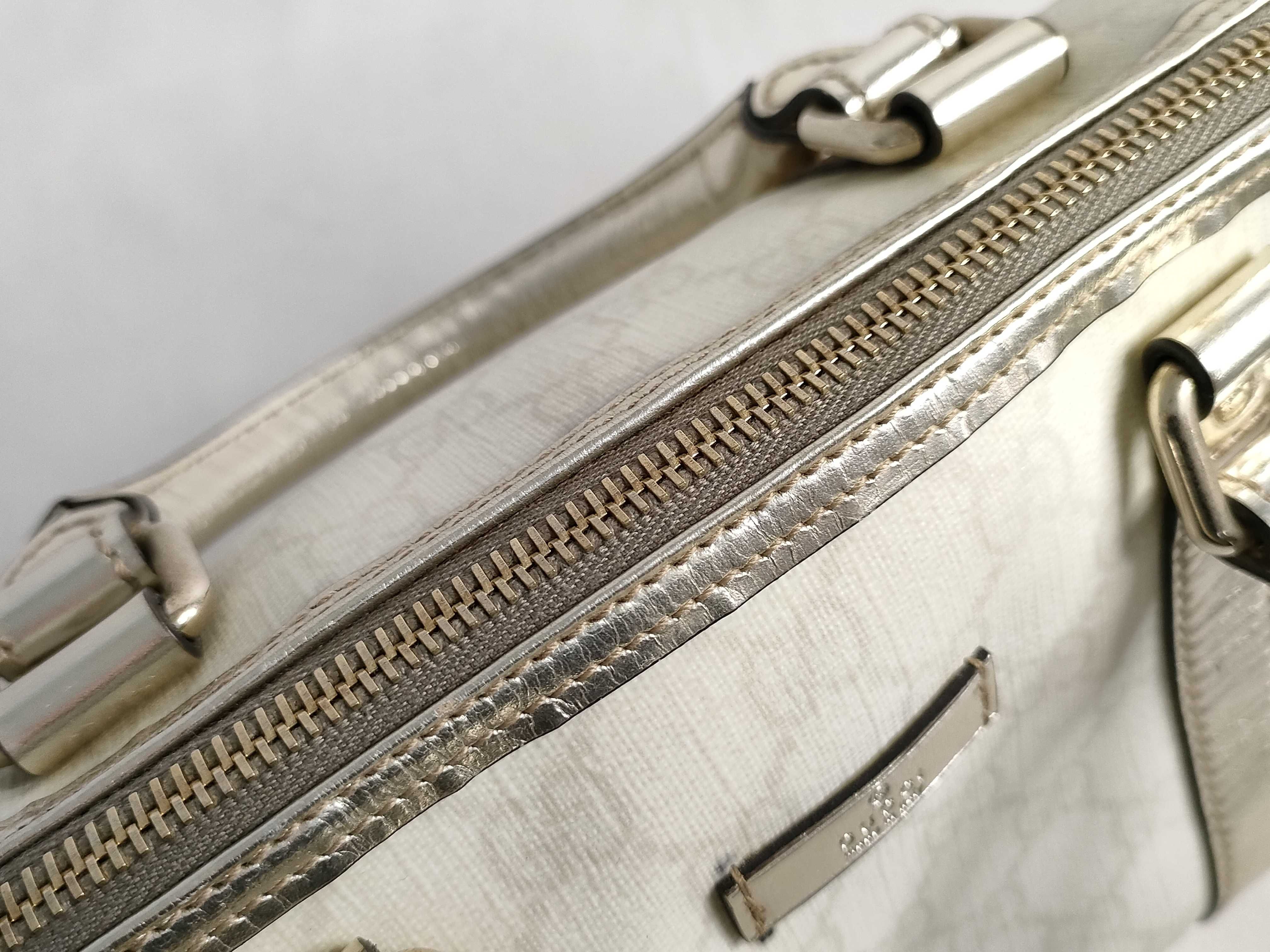 GG Supreme Mini Boston Bag, White PVC Handbag (193604) — view 8