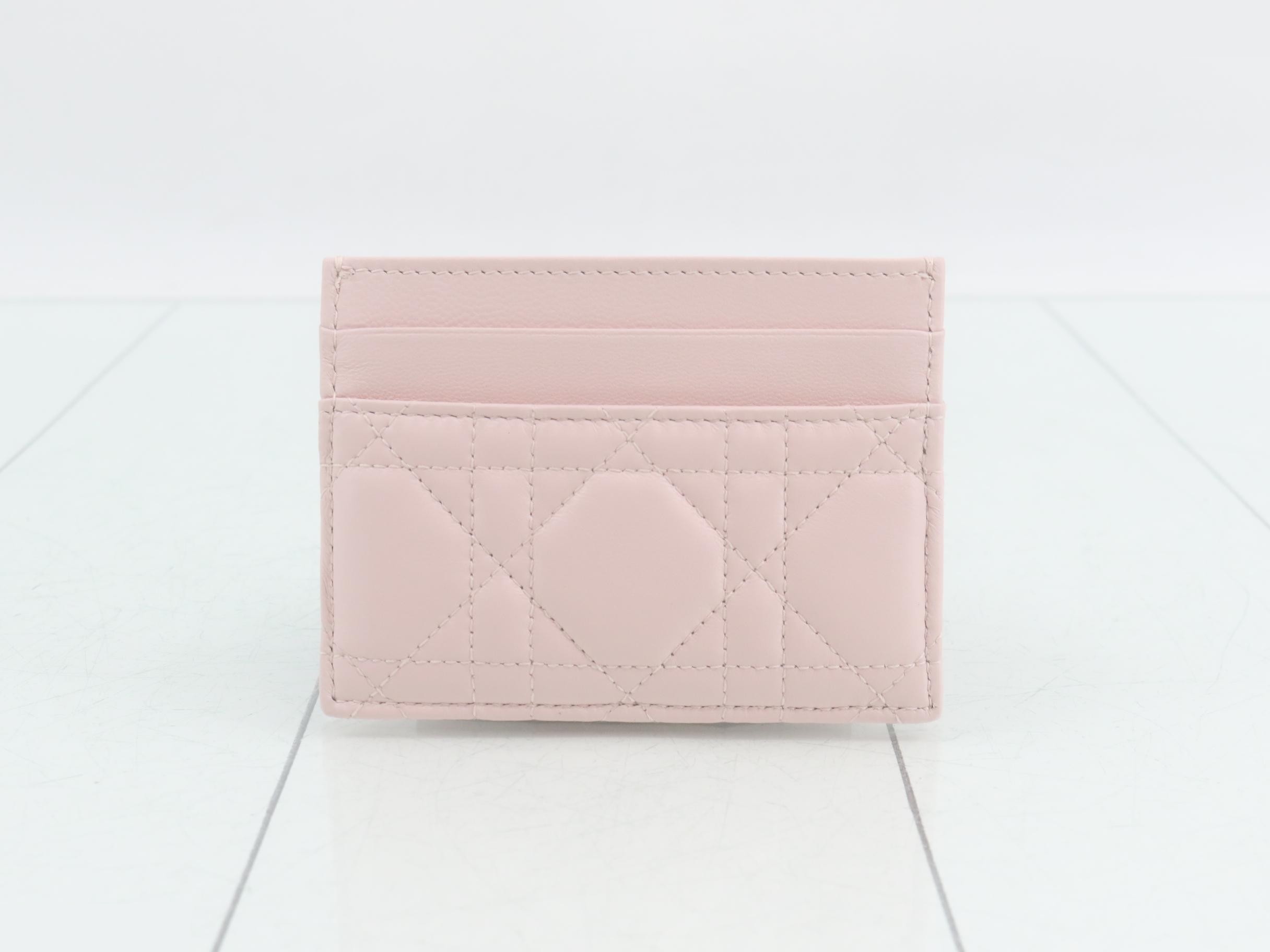 Cannage card case, unused, pink. — view 2