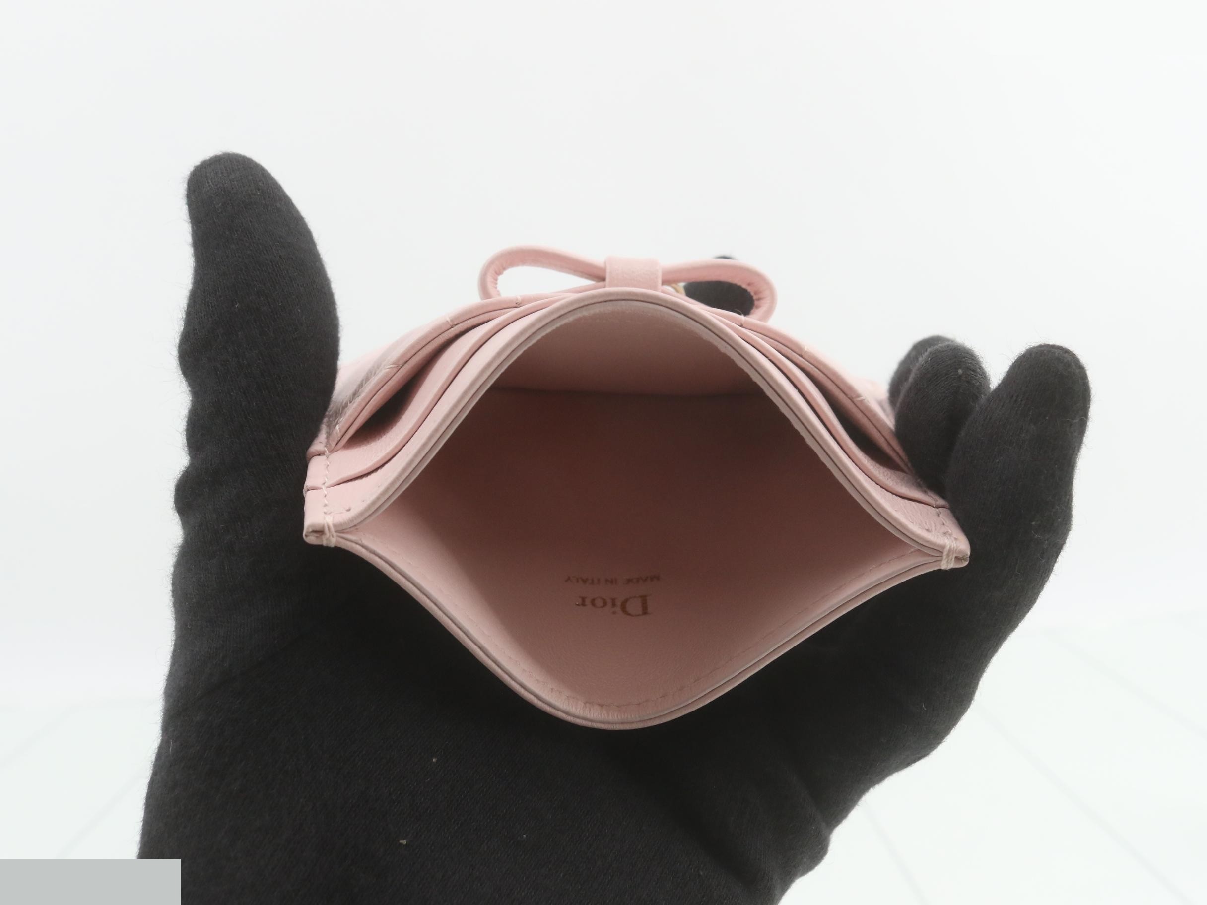 Cannage card case, unused, pink. — view 4