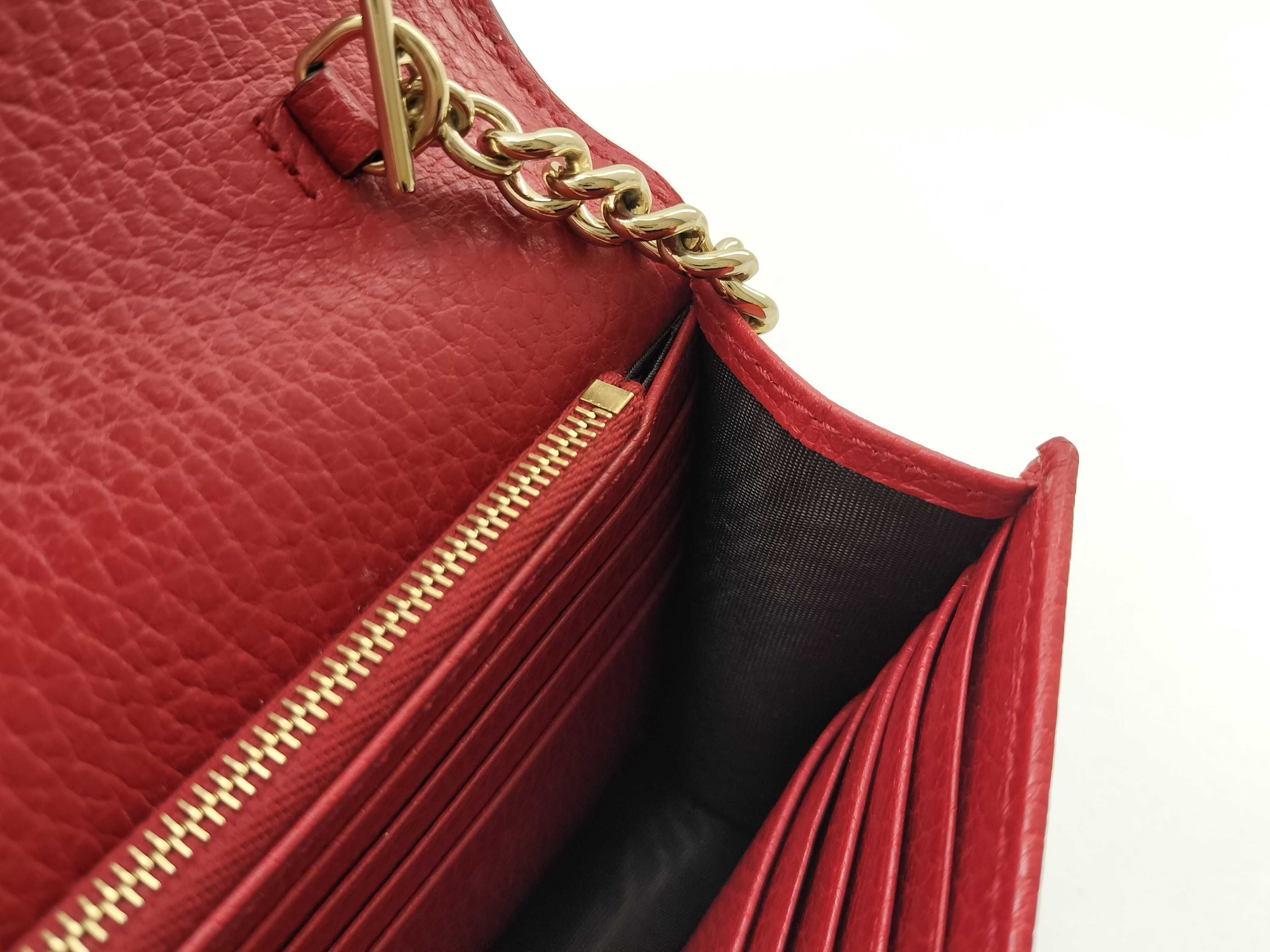 Interlocking Mini Chain Crossbody Bag Red Clutch Bag — view 13