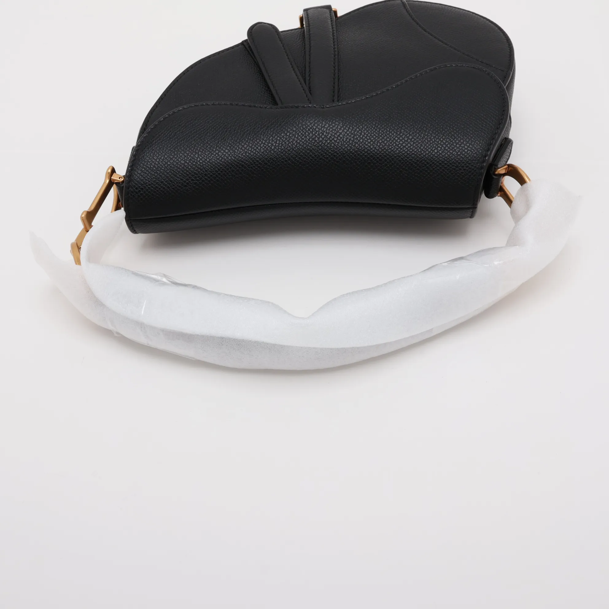 Saddle Bag Leather Shoulder Bag Black — view 5