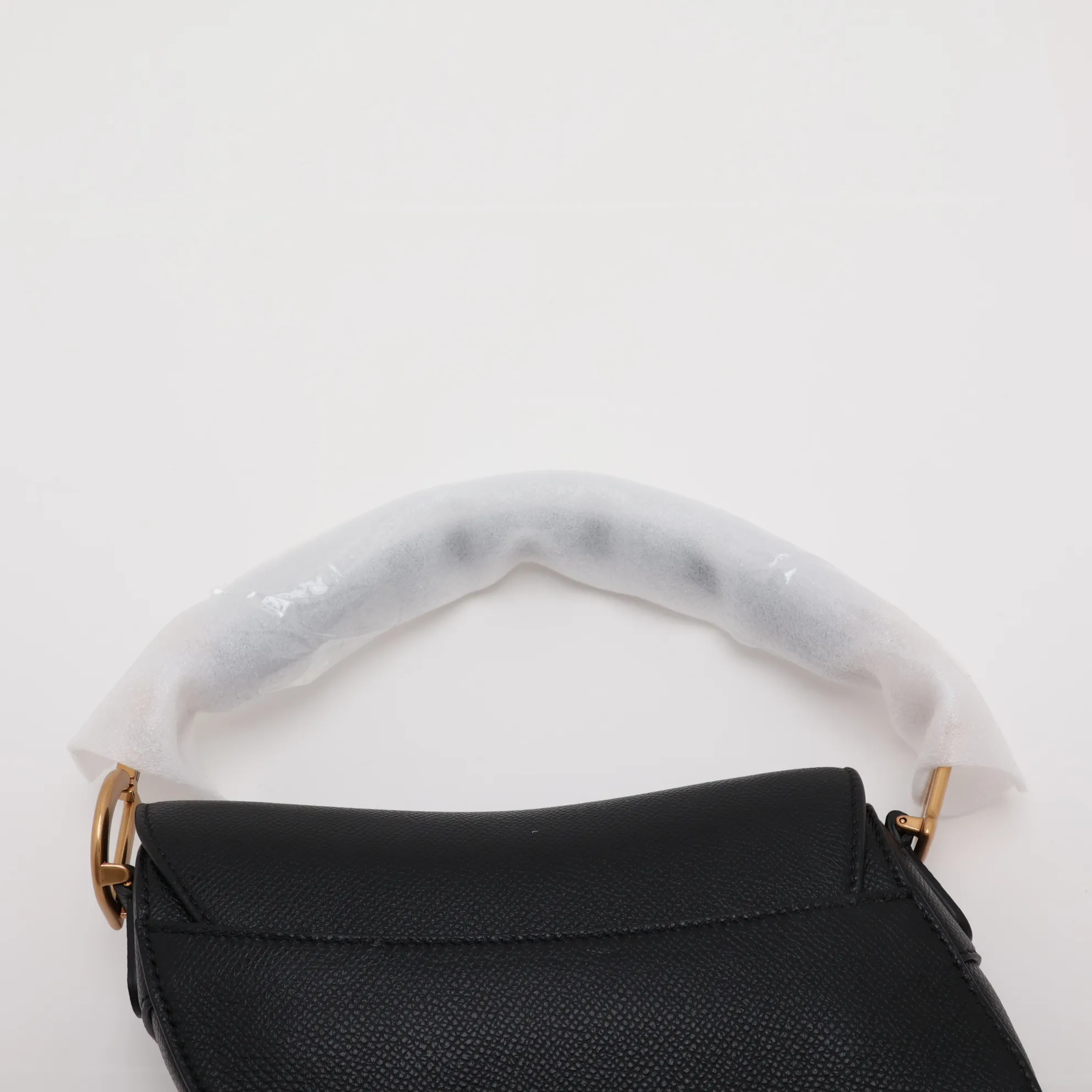 Saddle Bag Leather Shoulder Bag Black — view 6
