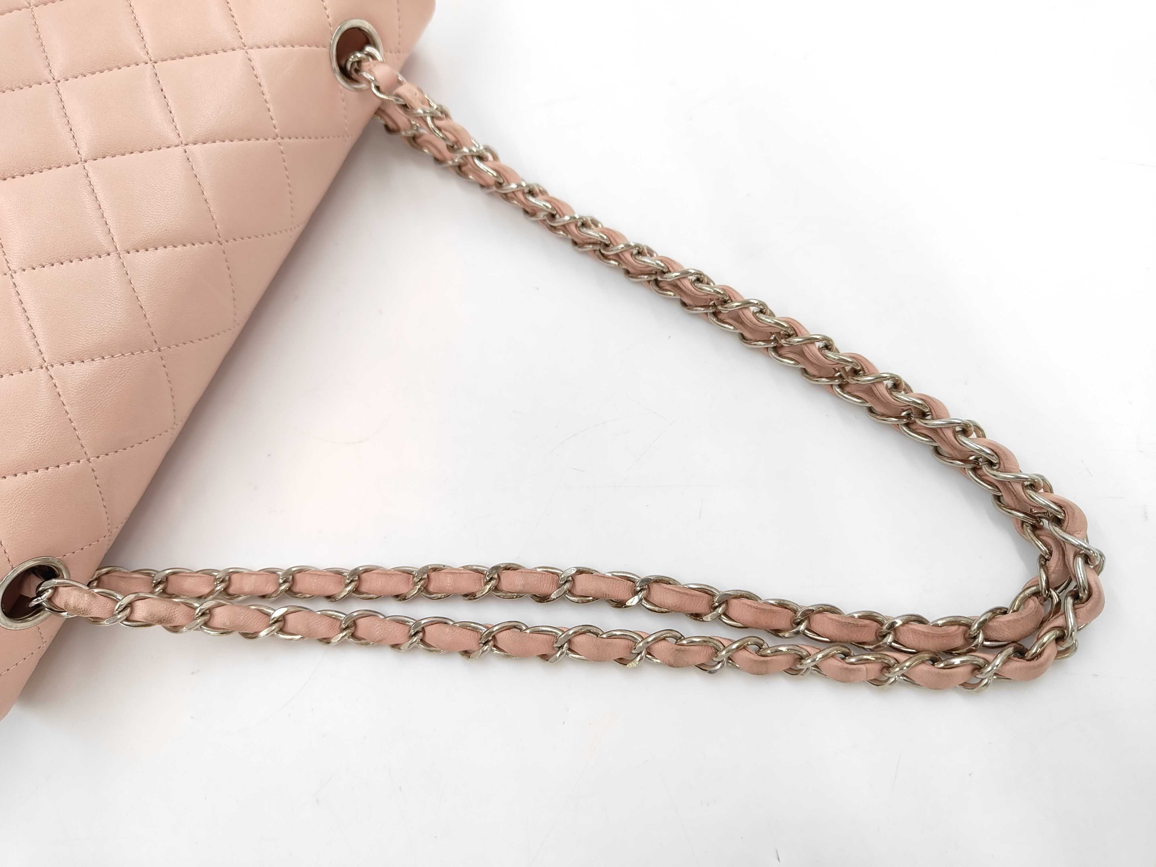 Matelassé 25 Double Flap Lambskin Shoulder Bag, Pink, Silver Hardware, with Original Seal, Item Number 5355583 — view 3
