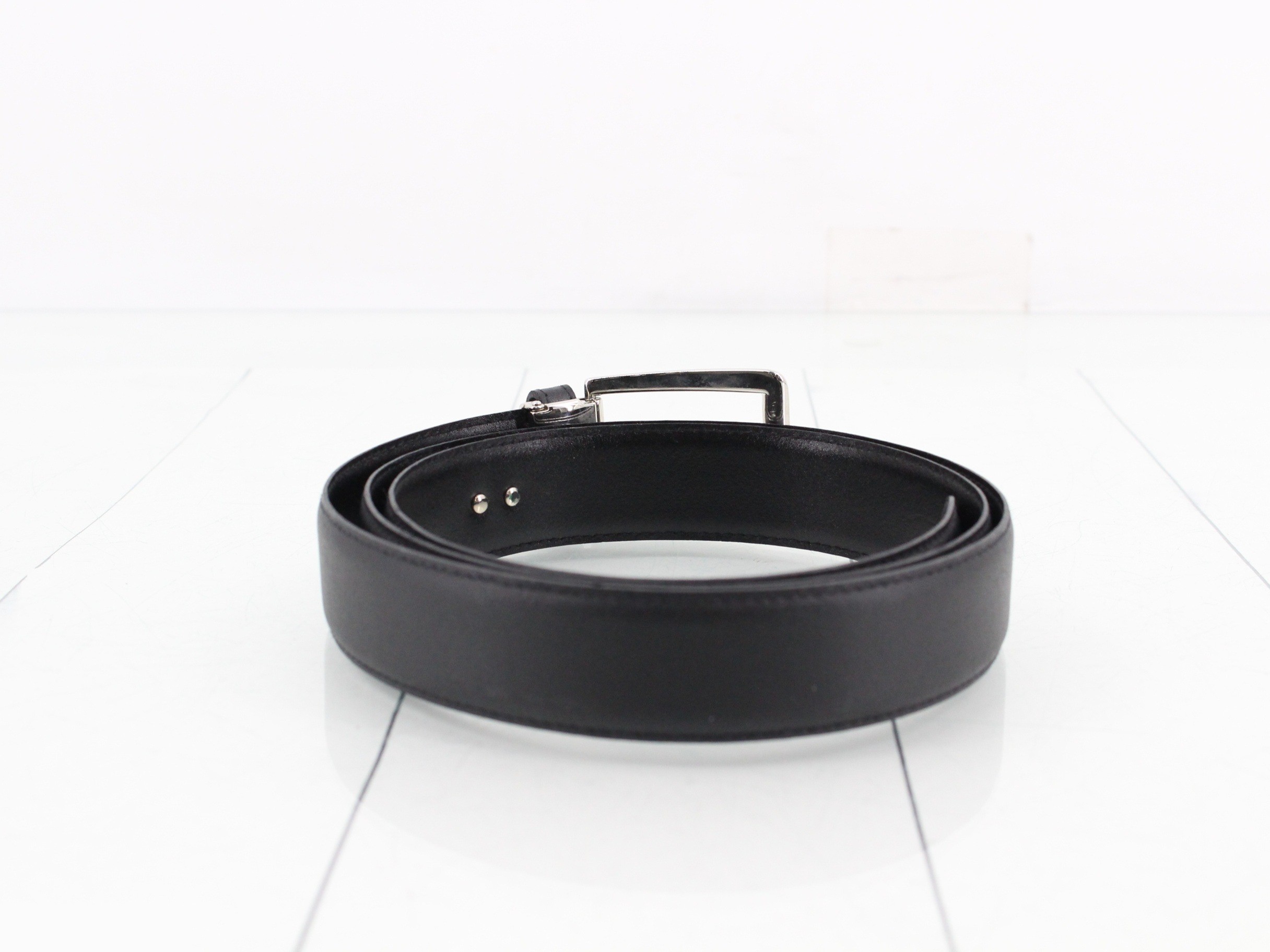 Belt, black leather — view 2