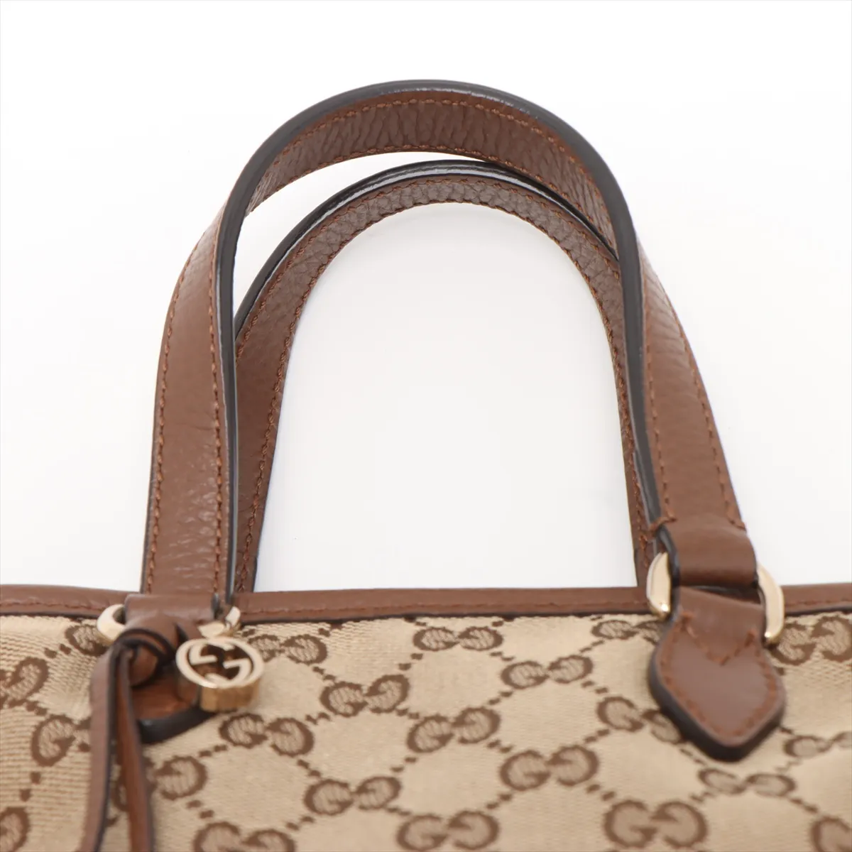 GG Canvas x Leather 2WAY Handbag Brown 449241 Outlet — view 5