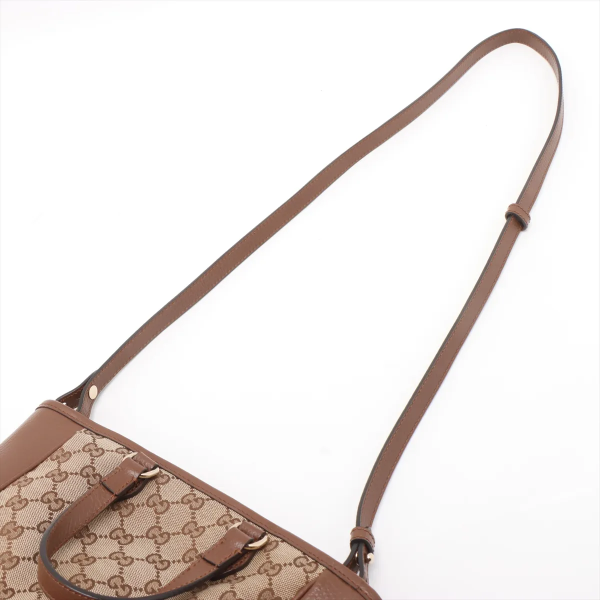 GG Canvas x Leather 2WAY Handbag Brown 449241 Outlet — view 7