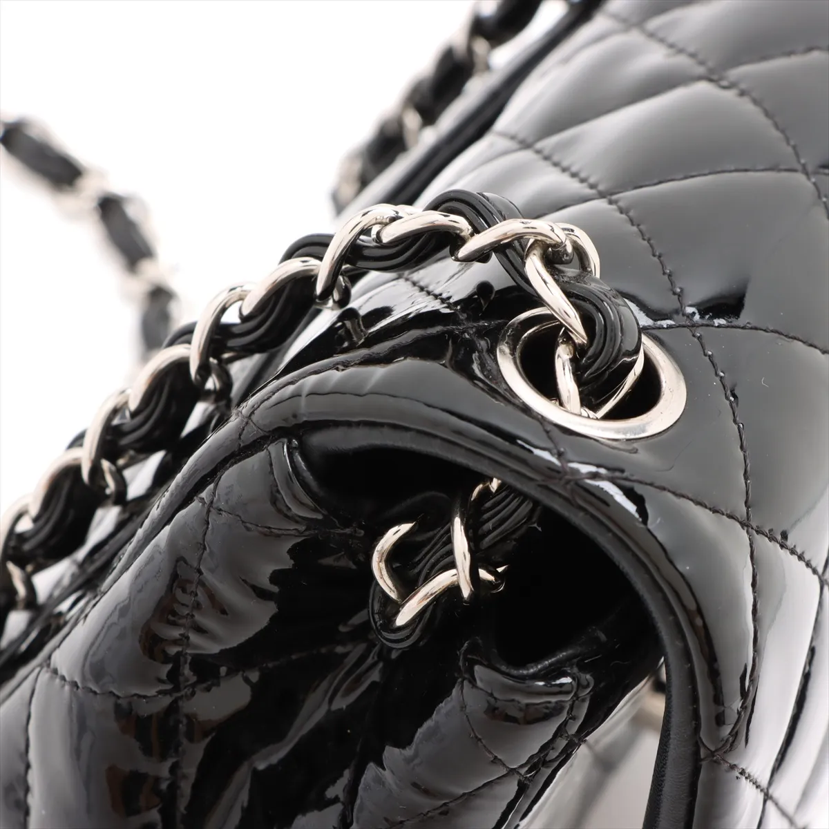 Mini Matelasse 17 Patent Leather Single Flap Single Chain Bag Black Silver Hardware 20453895 20th Series A35200 — view 12