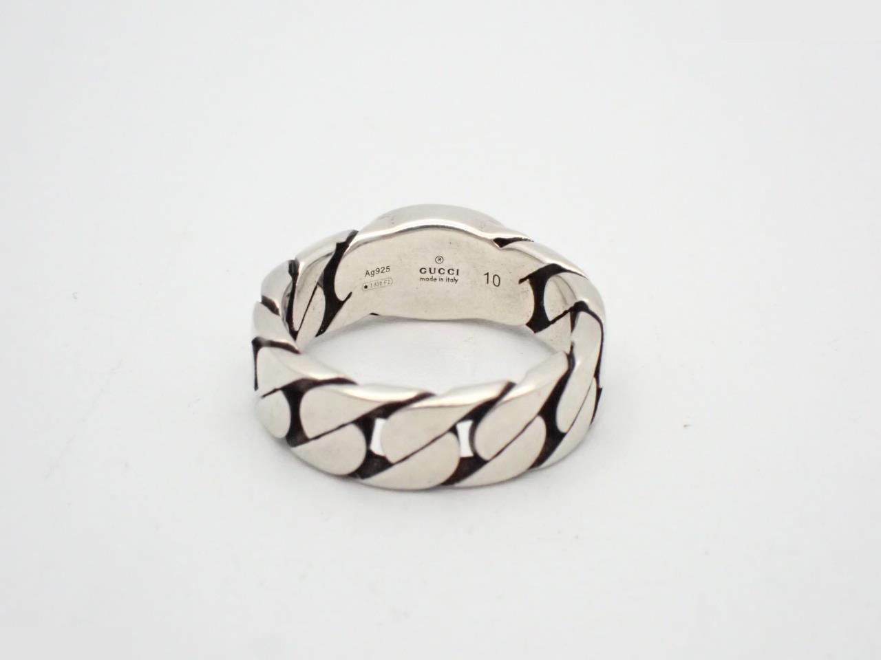 Interlocking Ring Engraved 10 Actual Size #9 925/5.0g — view 2