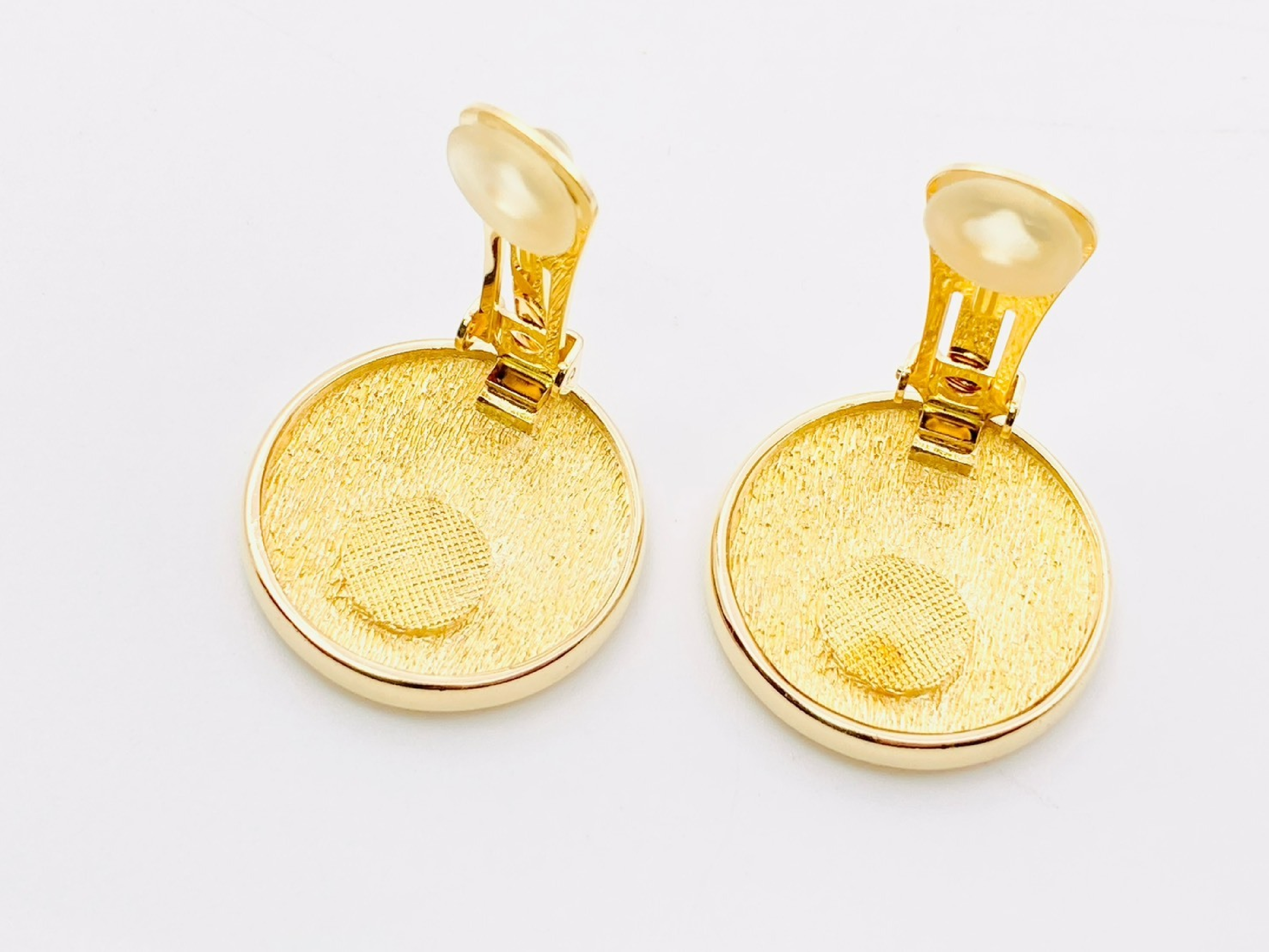 CD Logo Round Earrings, Gold Earrings — view 2