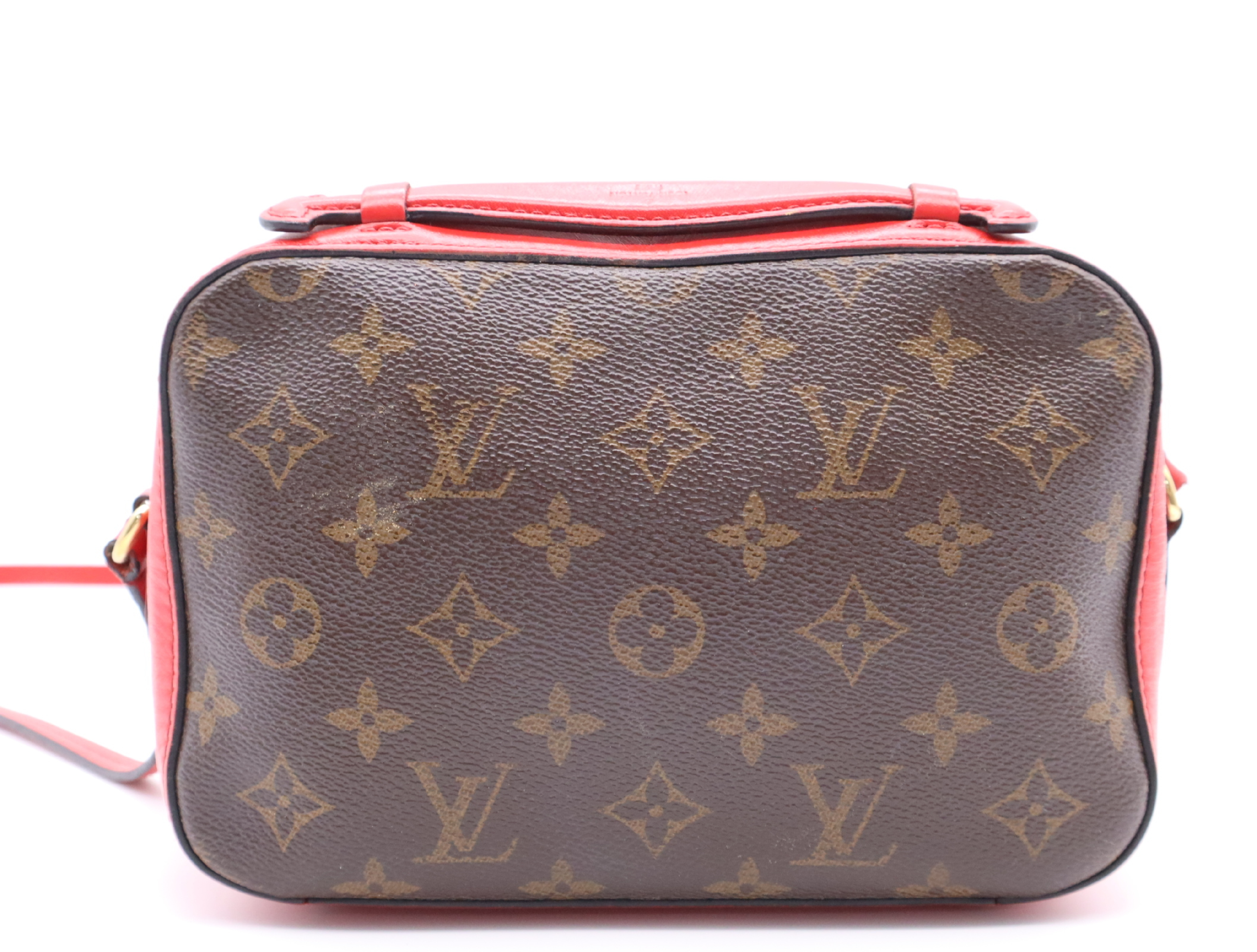 M43556 Monogram Saint-Onge Coquelicot Brown x Red Shoulder Bag — view 2