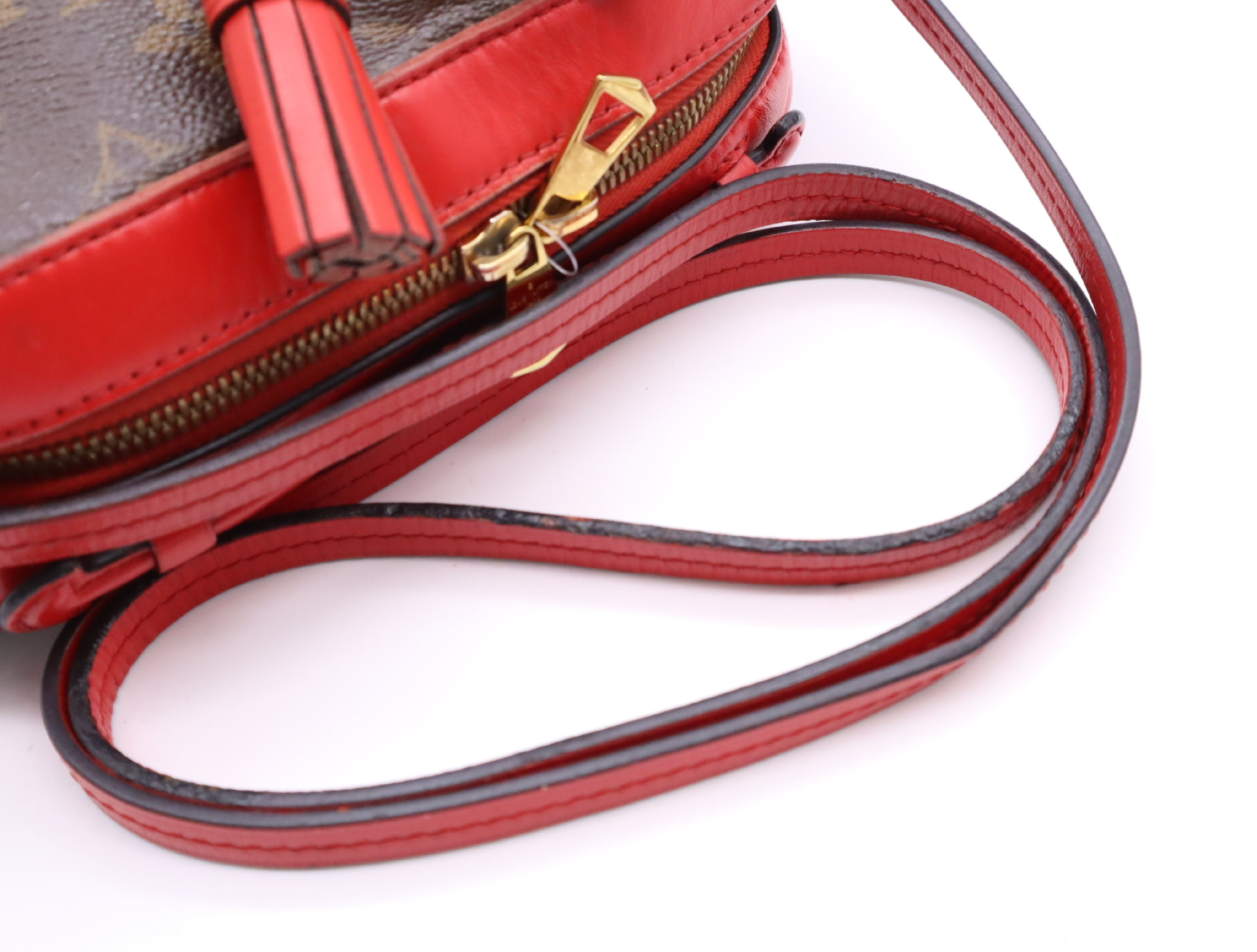 M43556 Monogram Saint-Onge Coquelicot Brown x Red Shoulder Bag — view 12